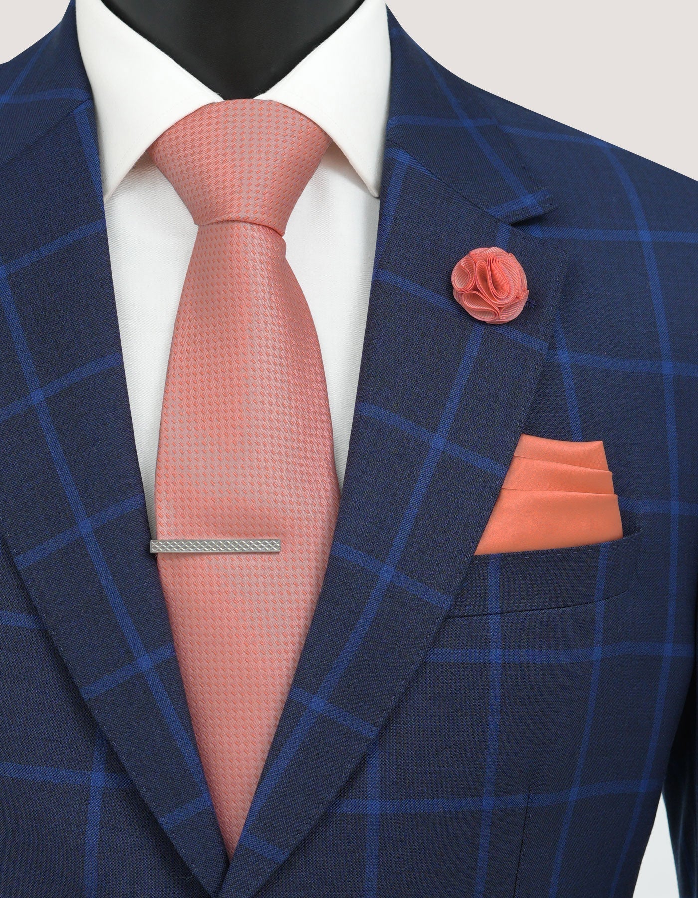 Orange Textured Tie Set