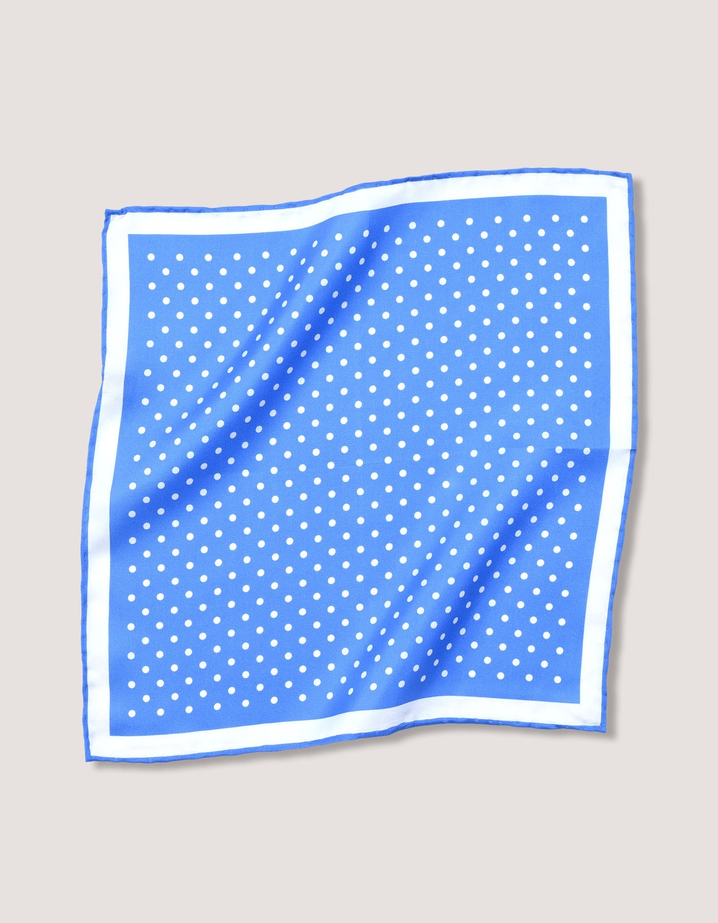 Sky Blue Dotted Silk Pocket Square