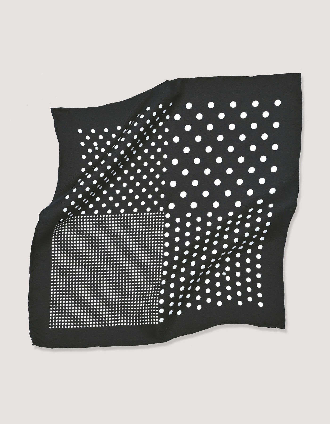 Black & White Dotted Silk Pocket Square