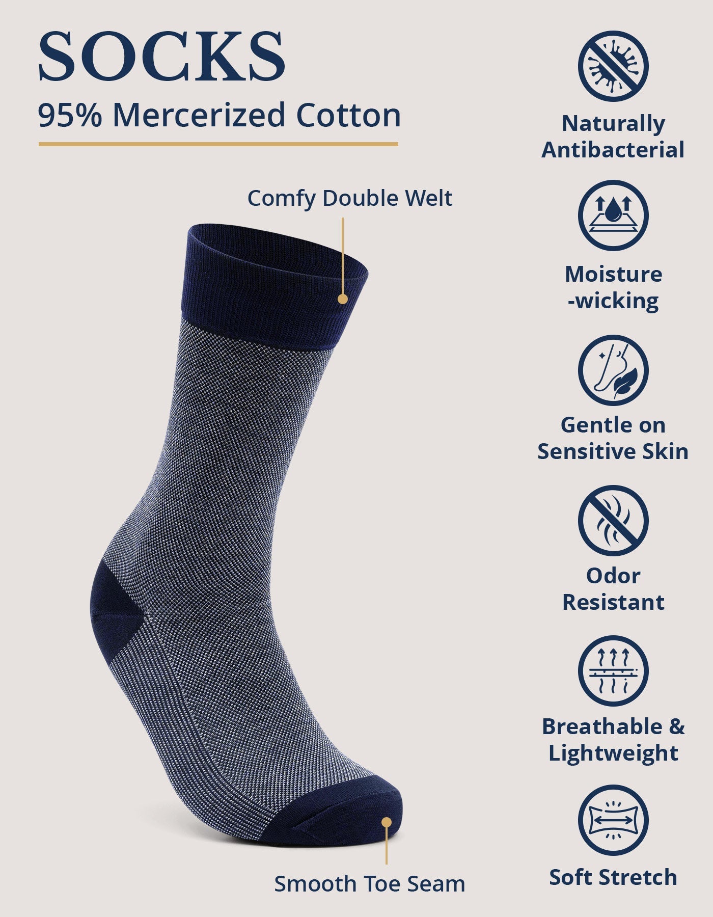 Light Blue Multi Stripe Cotton Socks