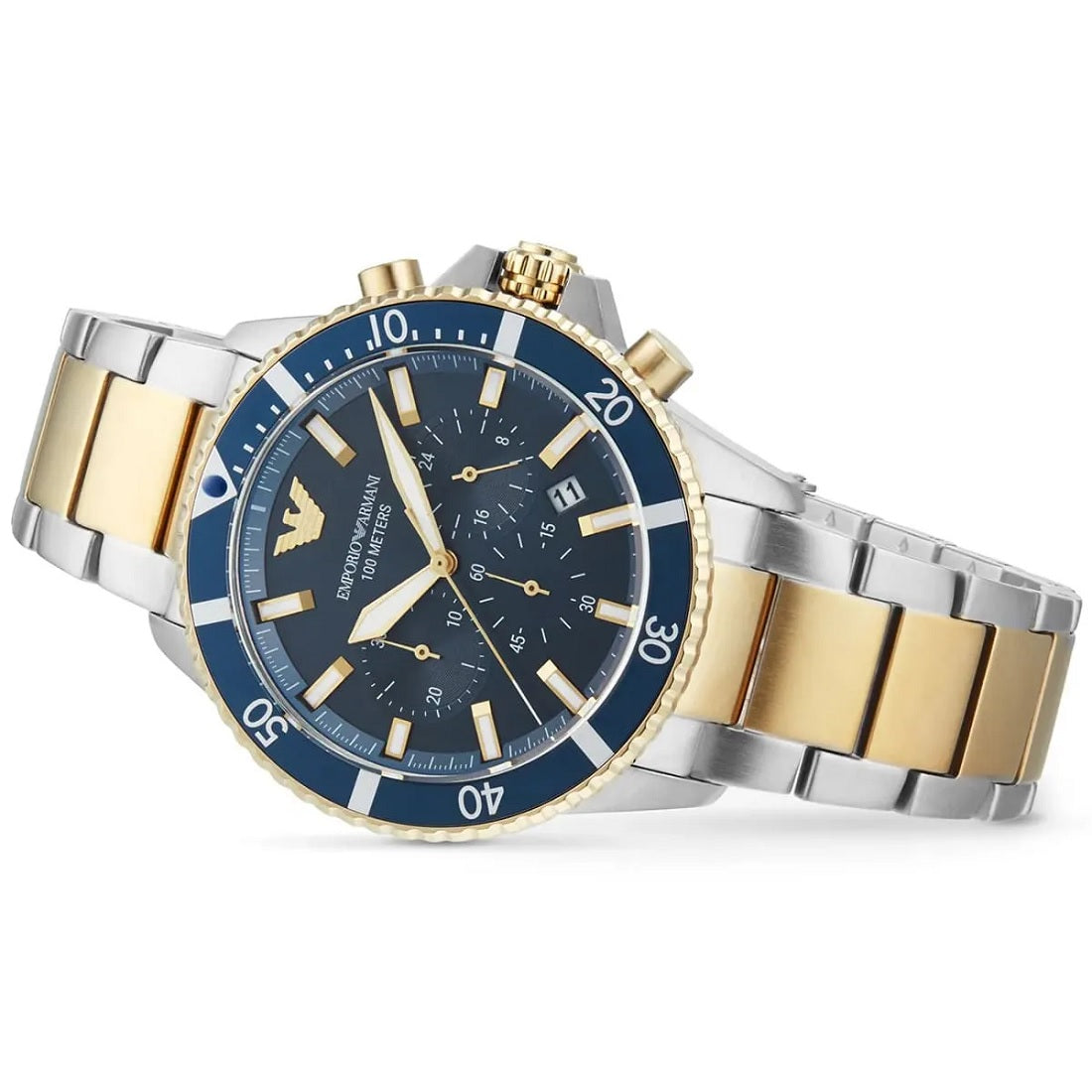 Emporio Armani AR11362 Men's Diver Two-Tone Gold Watch