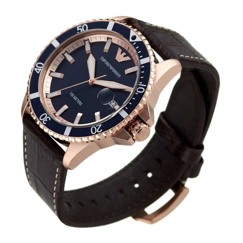 Emporio Armani AR11556 Men's Rose Gold Diver Watch