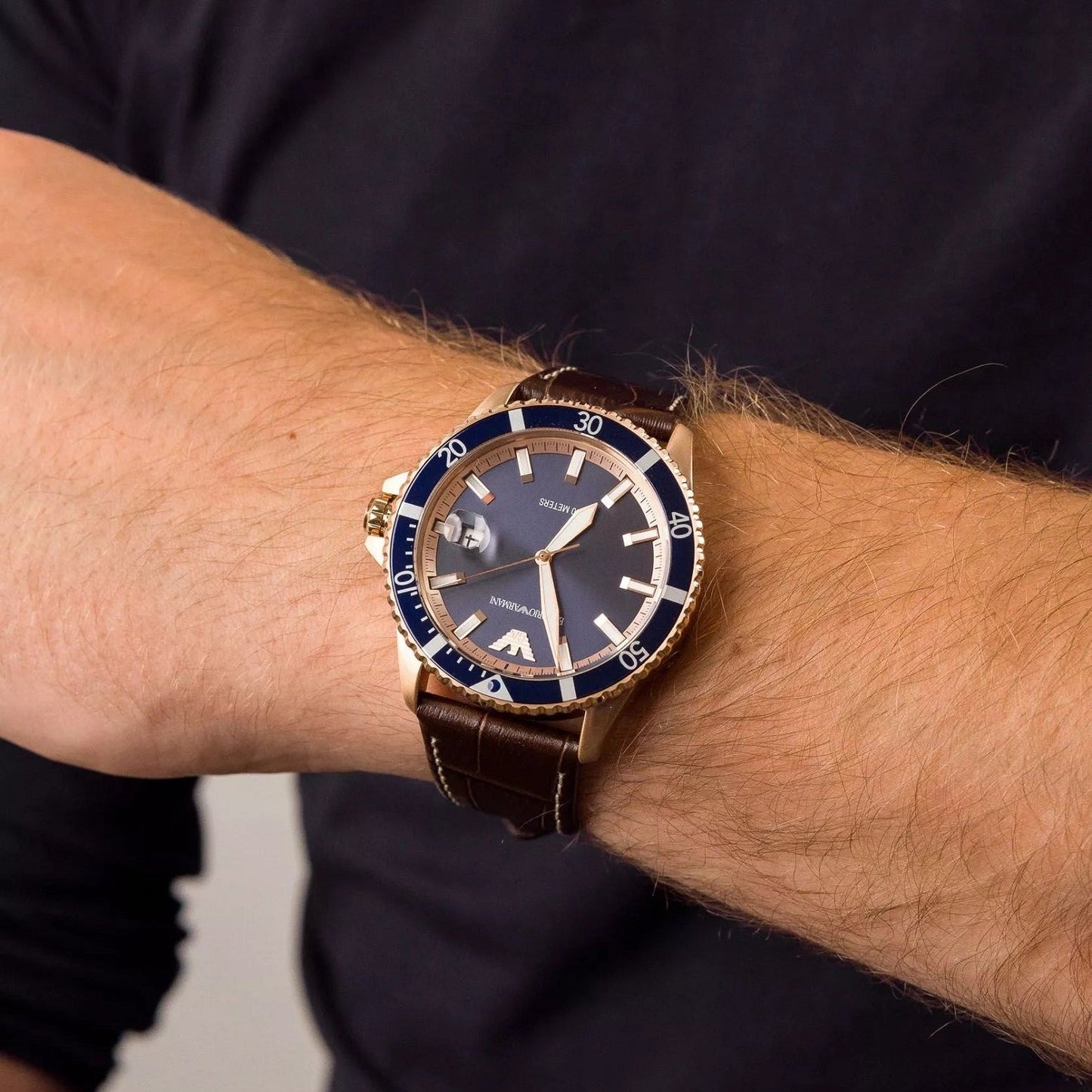 Emporio Armani AR11556 Men's Rose Gold Diver Watch