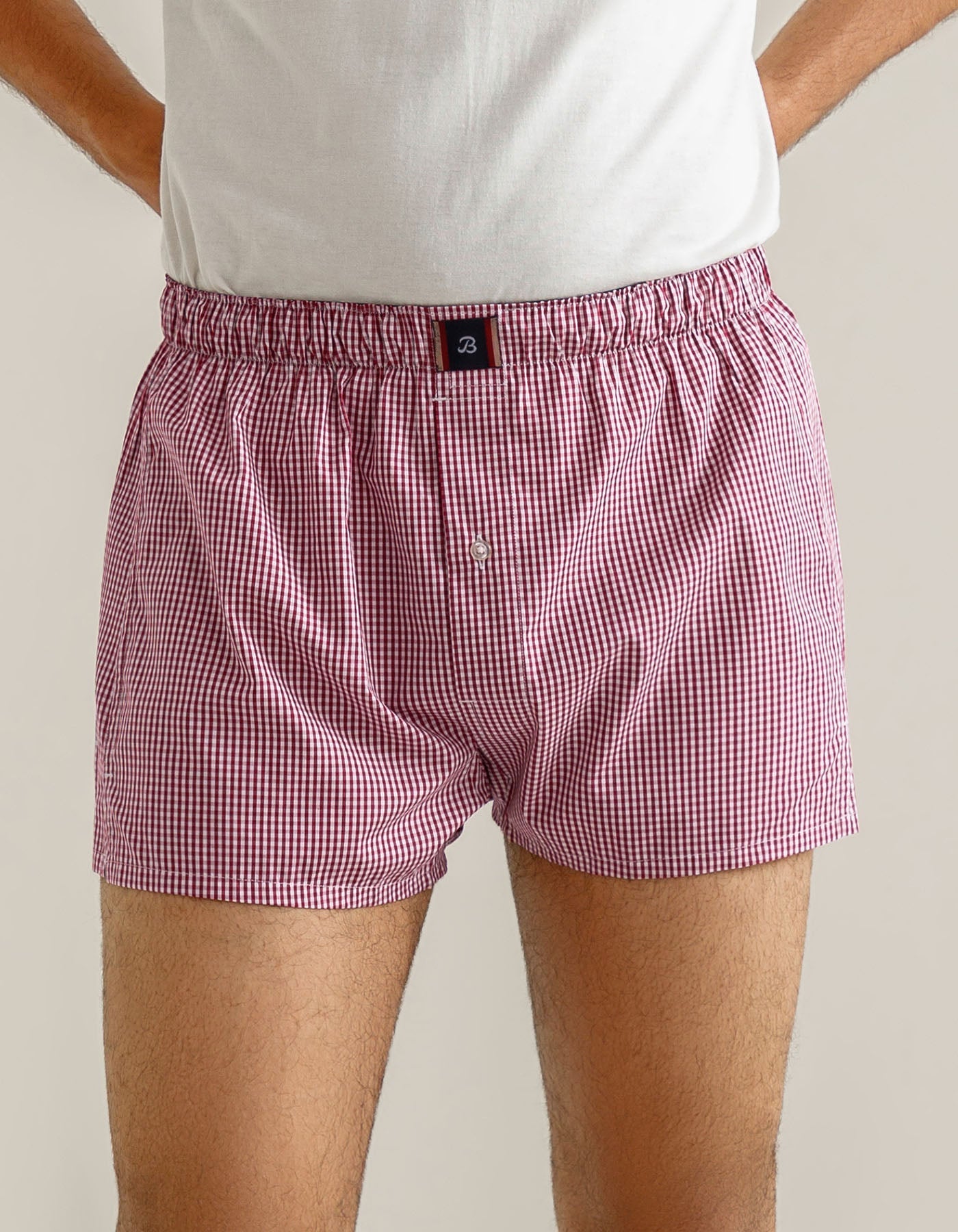 Red Checkered Woven Boxer