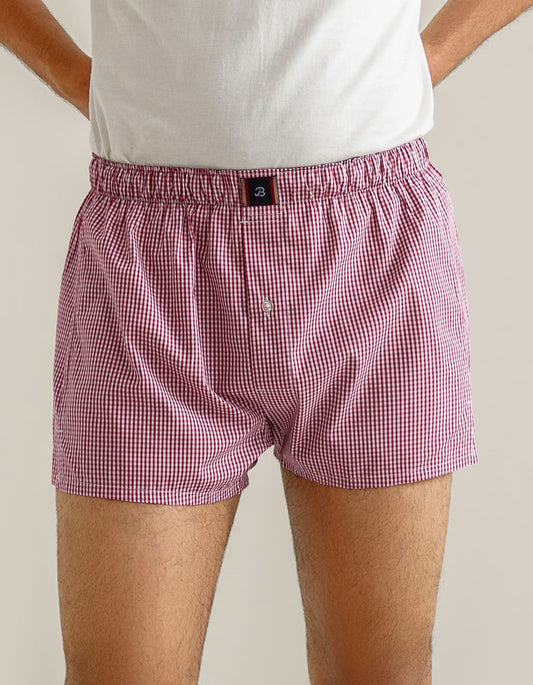 Red Checkered Woven Boxer