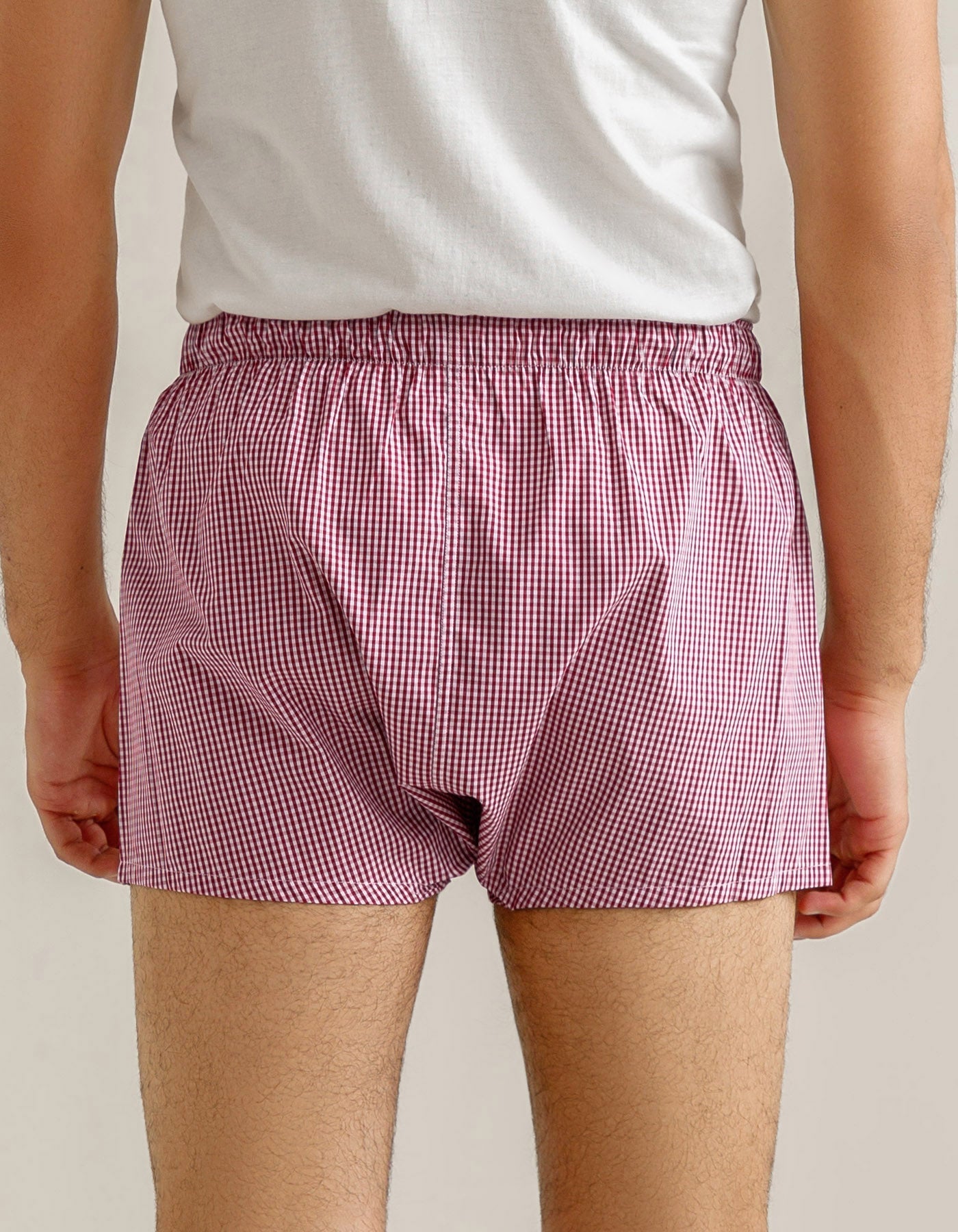 Red Checkered Woven Boxer