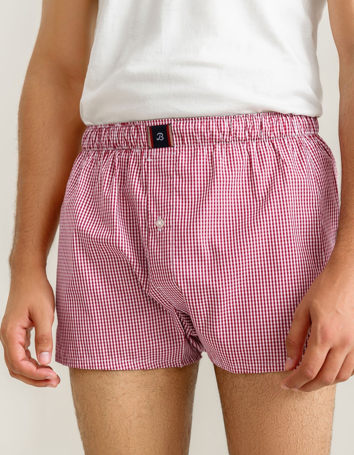 Red Checkered Woven Boxer