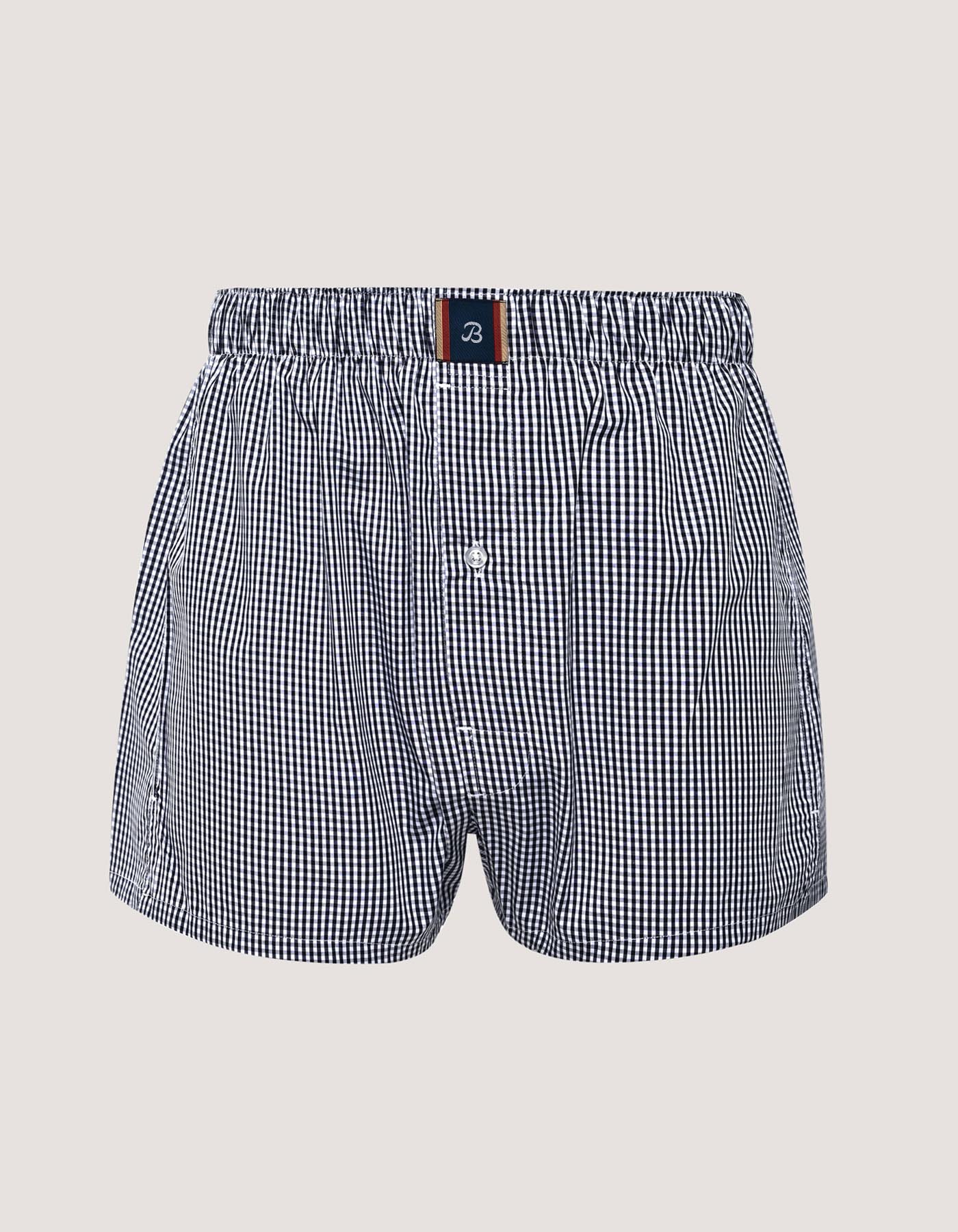 Black Woven Check Boxer