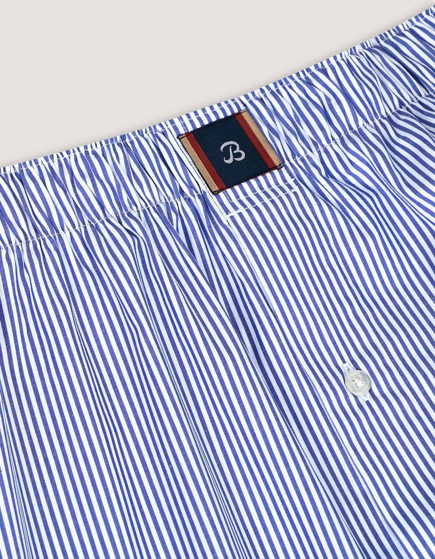 Blue Striped Woven Boxers