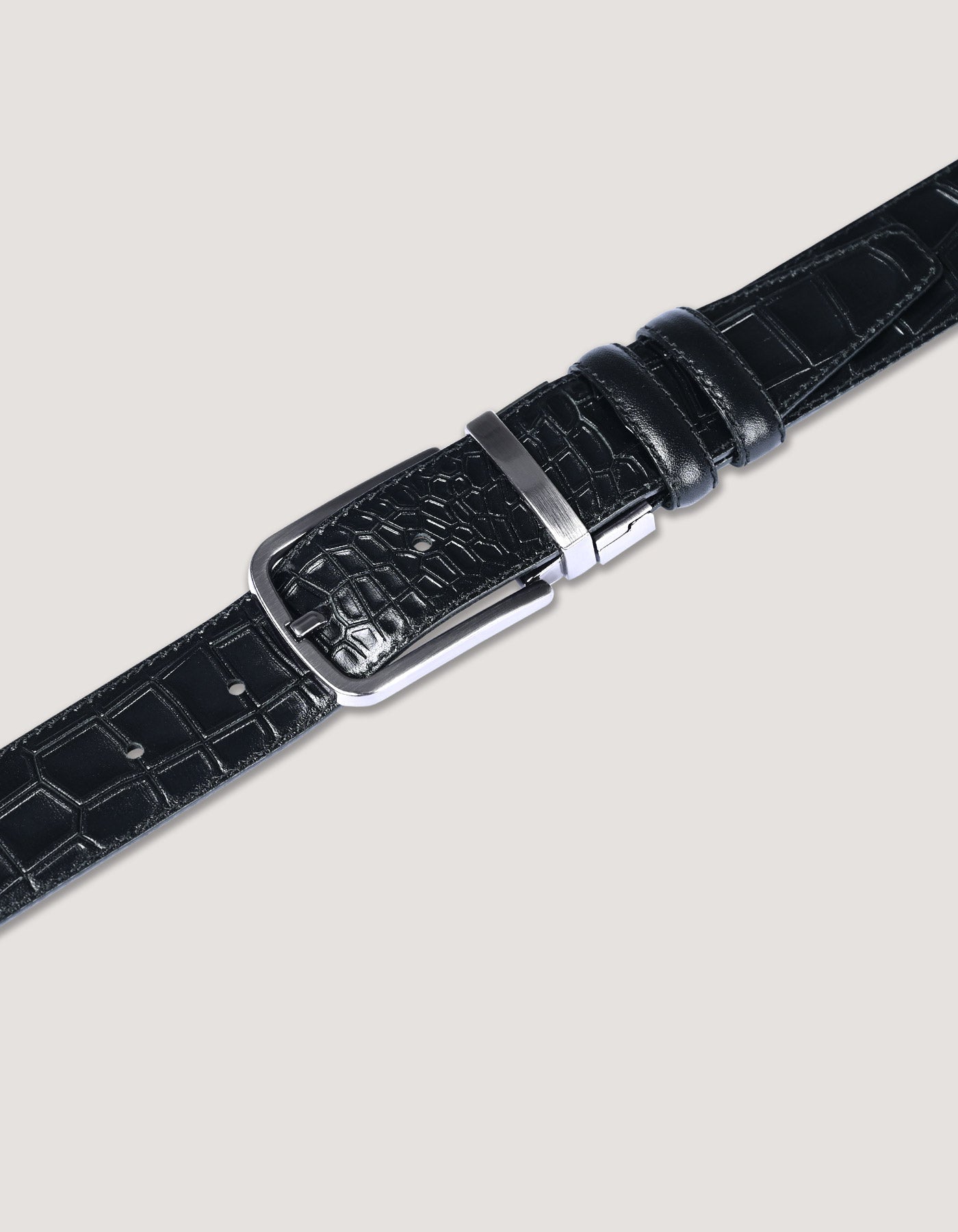 Mens Black Crocodile Belt