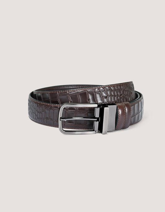 Mens Brown Crocodile Belt