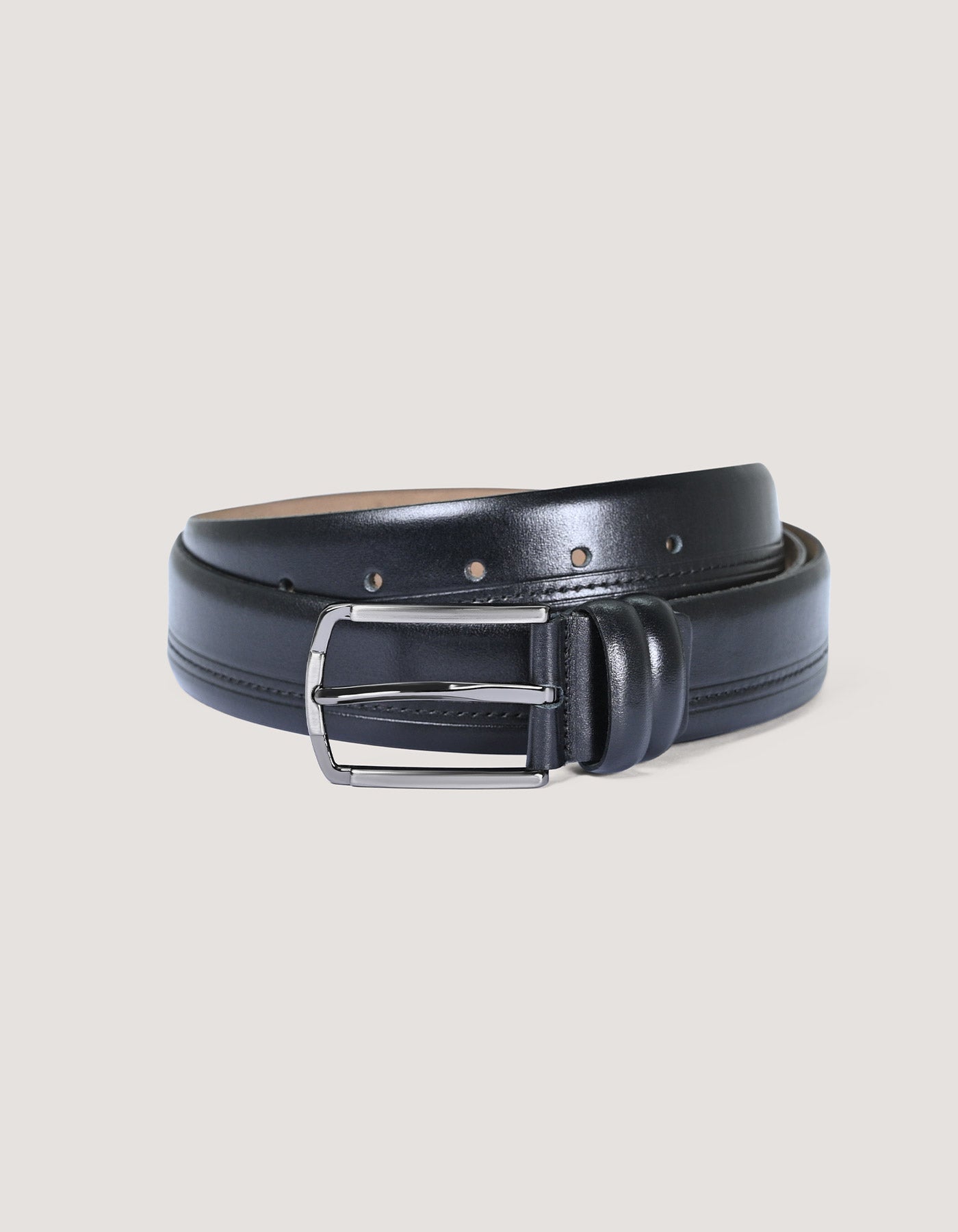 Men's Genuine Black Leather Belt