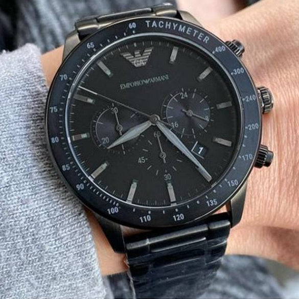 Emporio Armani AR11242 Mario Men's All Black Watch