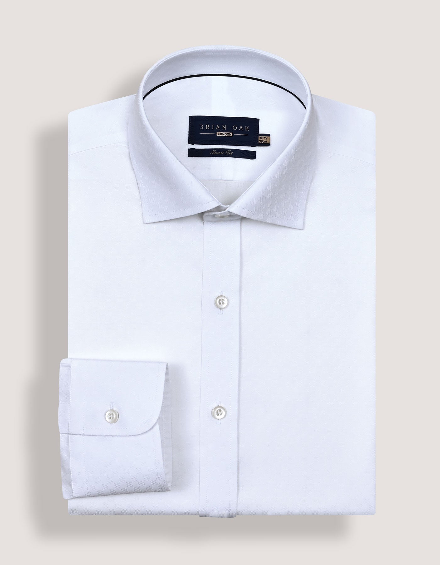 White Self Patterned Dobby Dress Shirt