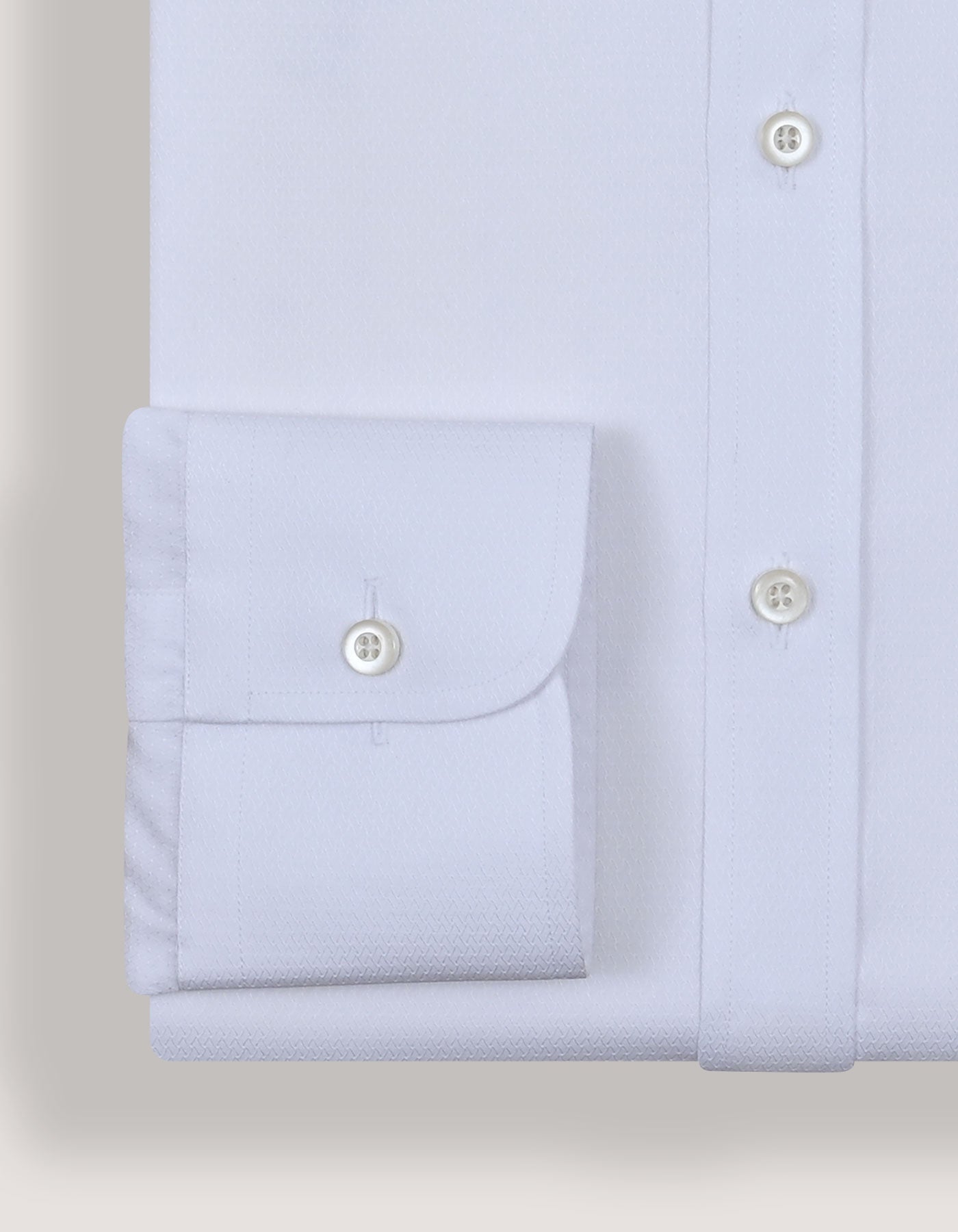 Geometric Self Textured White Shirt