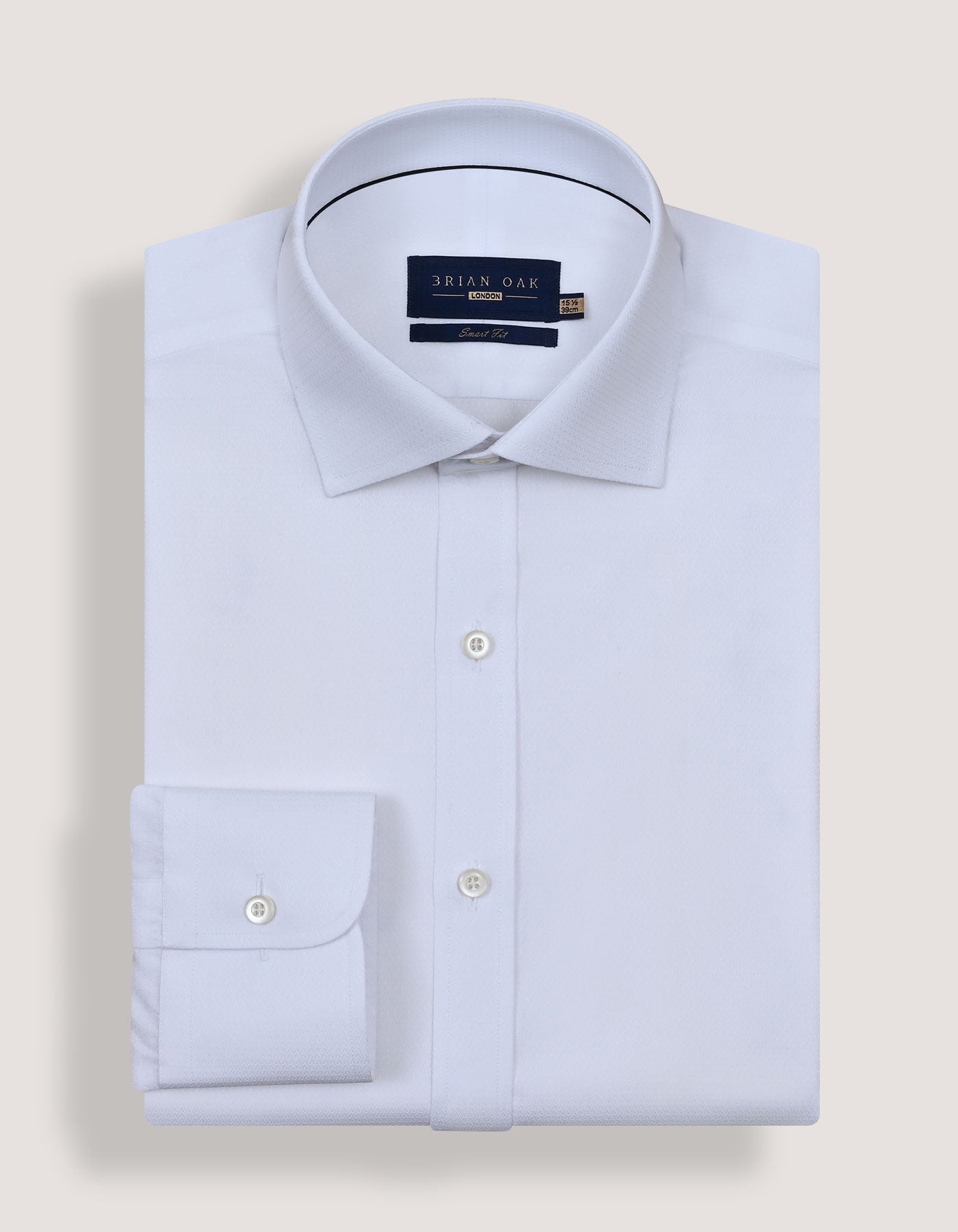 Geometric Self Textured White Shirt