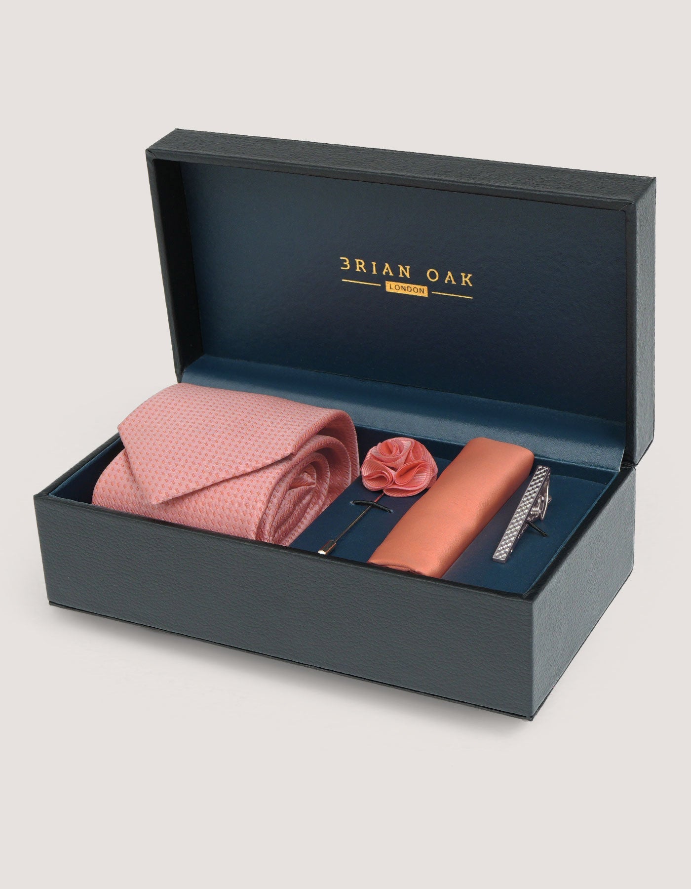 Orange Textured Tie Set