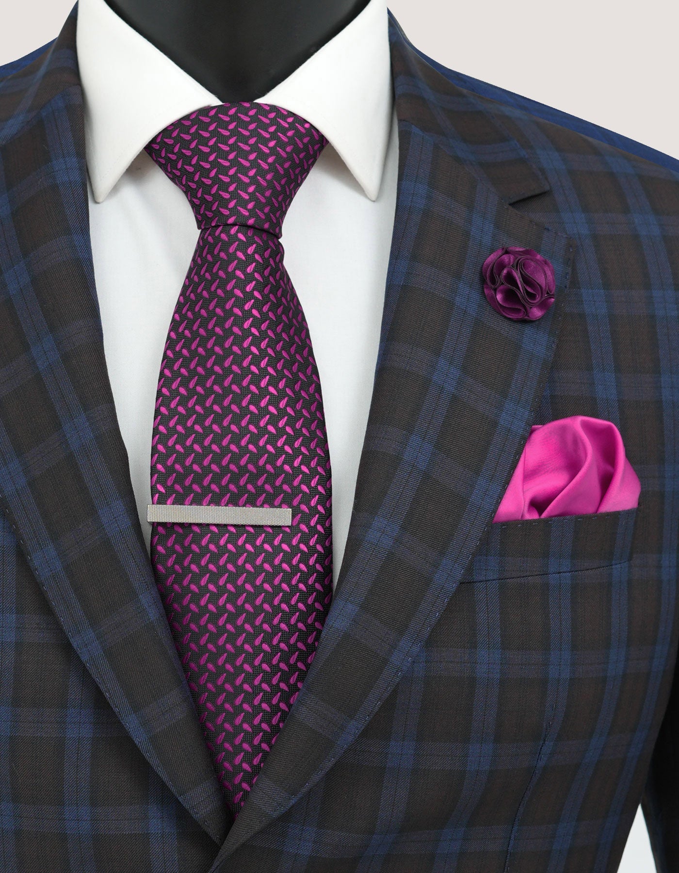 Premium Paisley Tie Set - Deep Pink