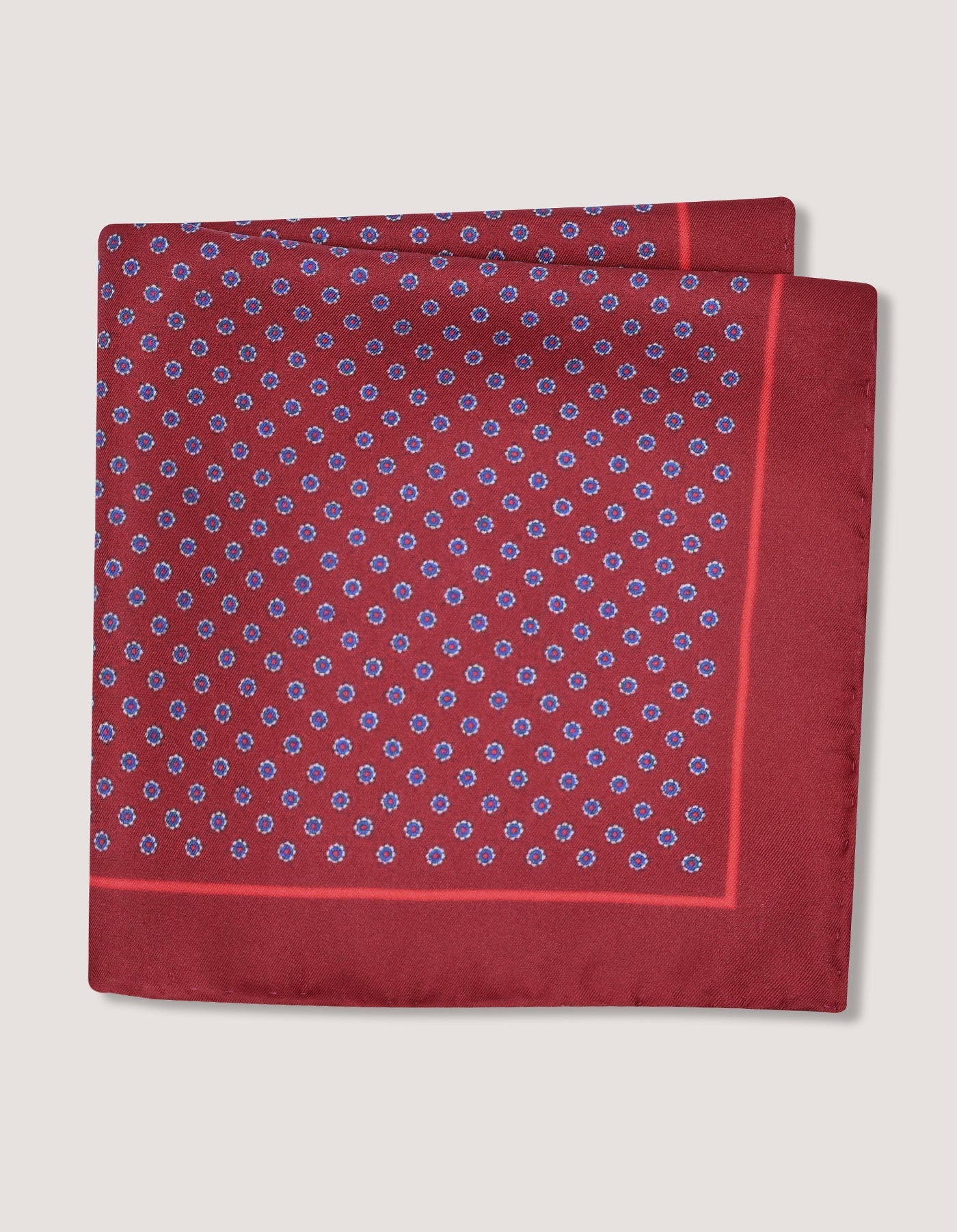 Maroon Patterned Silk Pocket Square