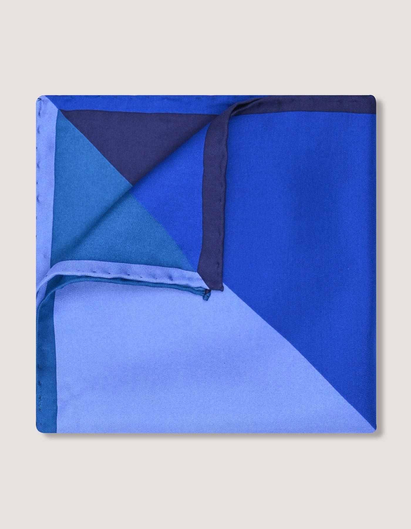 Plain Blue Designer Silk Pocket Square