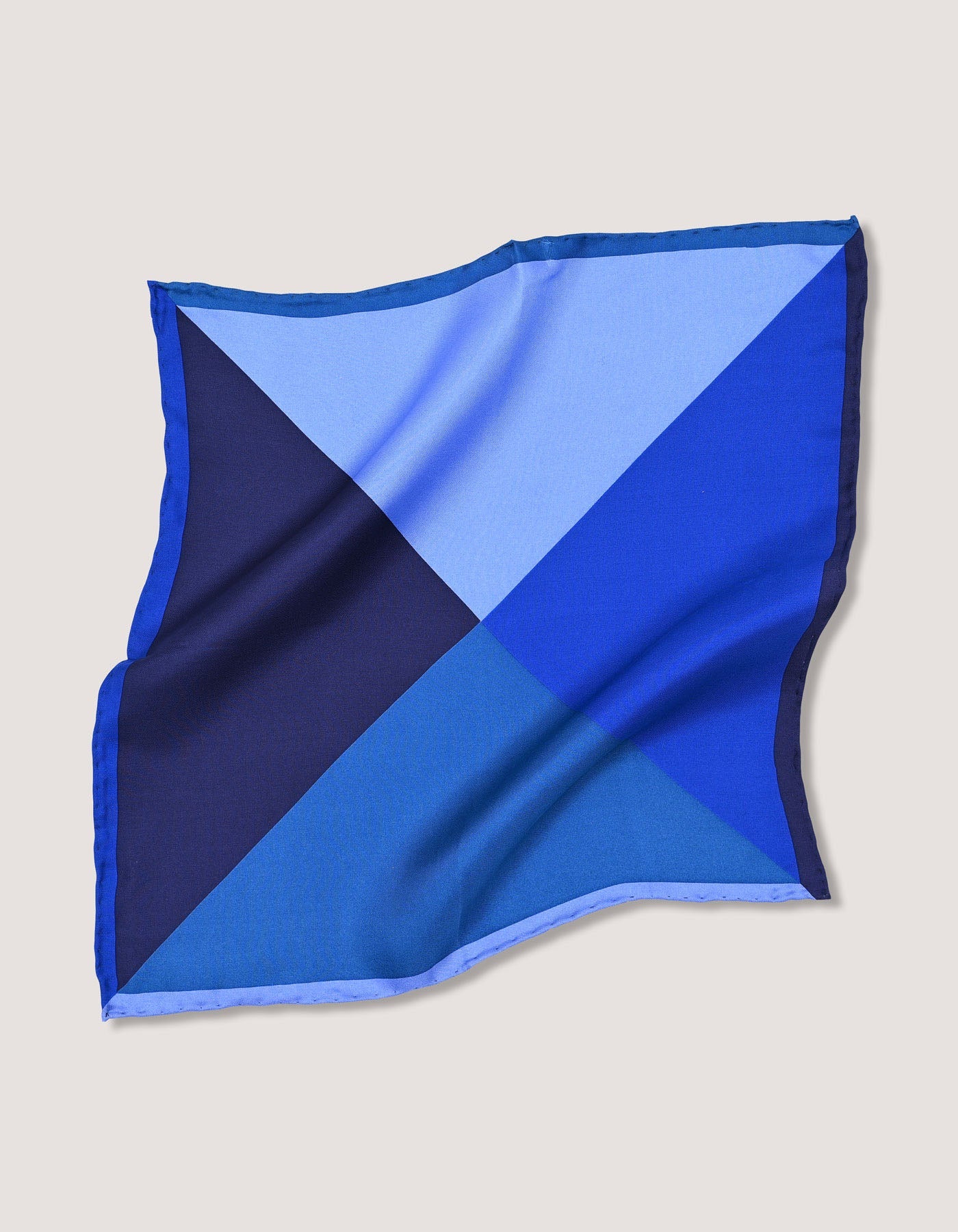 Plain Blue Designer Silk Pocket Square