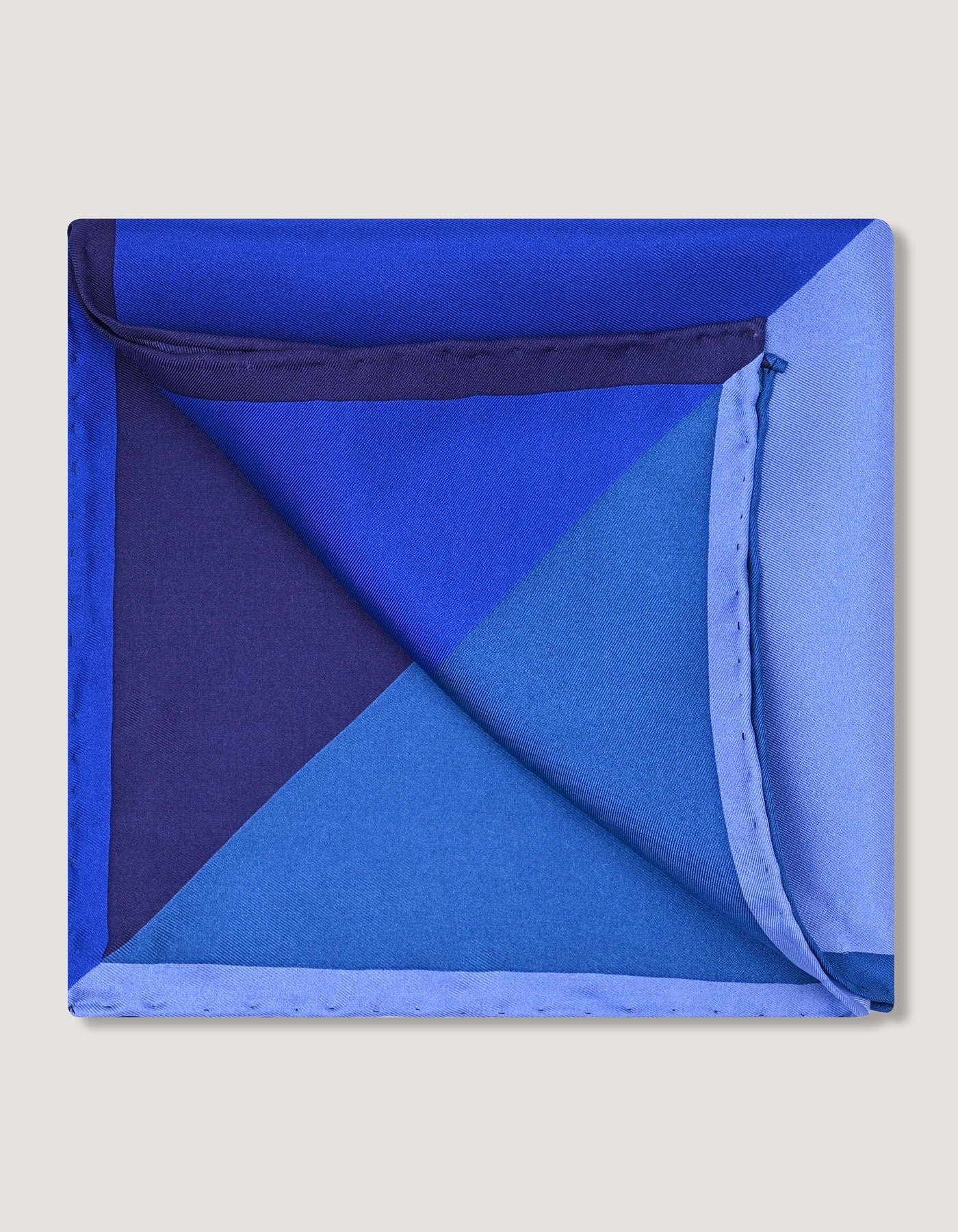 Plain Blue Designer Silk Pocket Square