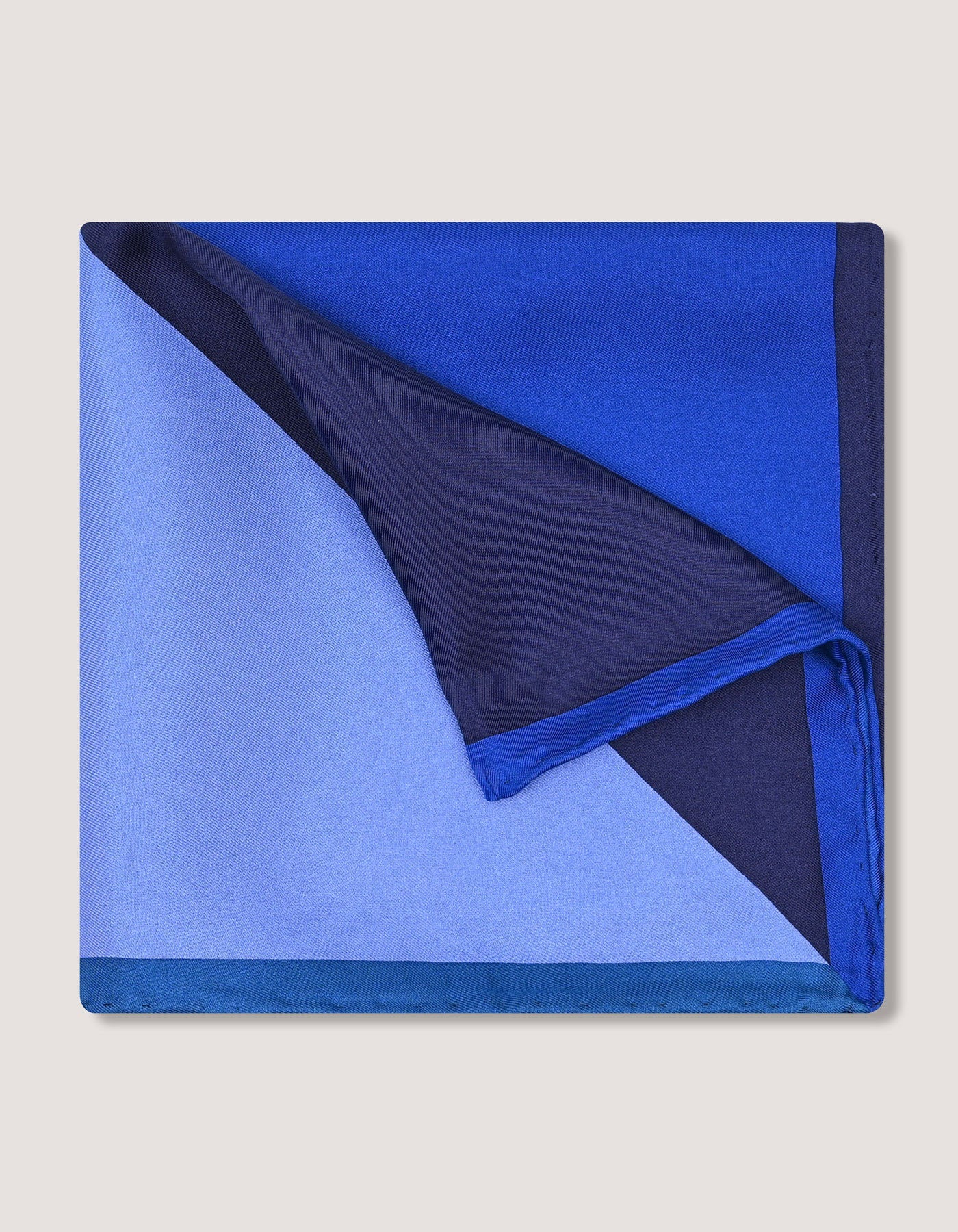 Plain Blue Designer Silk Pocket Square