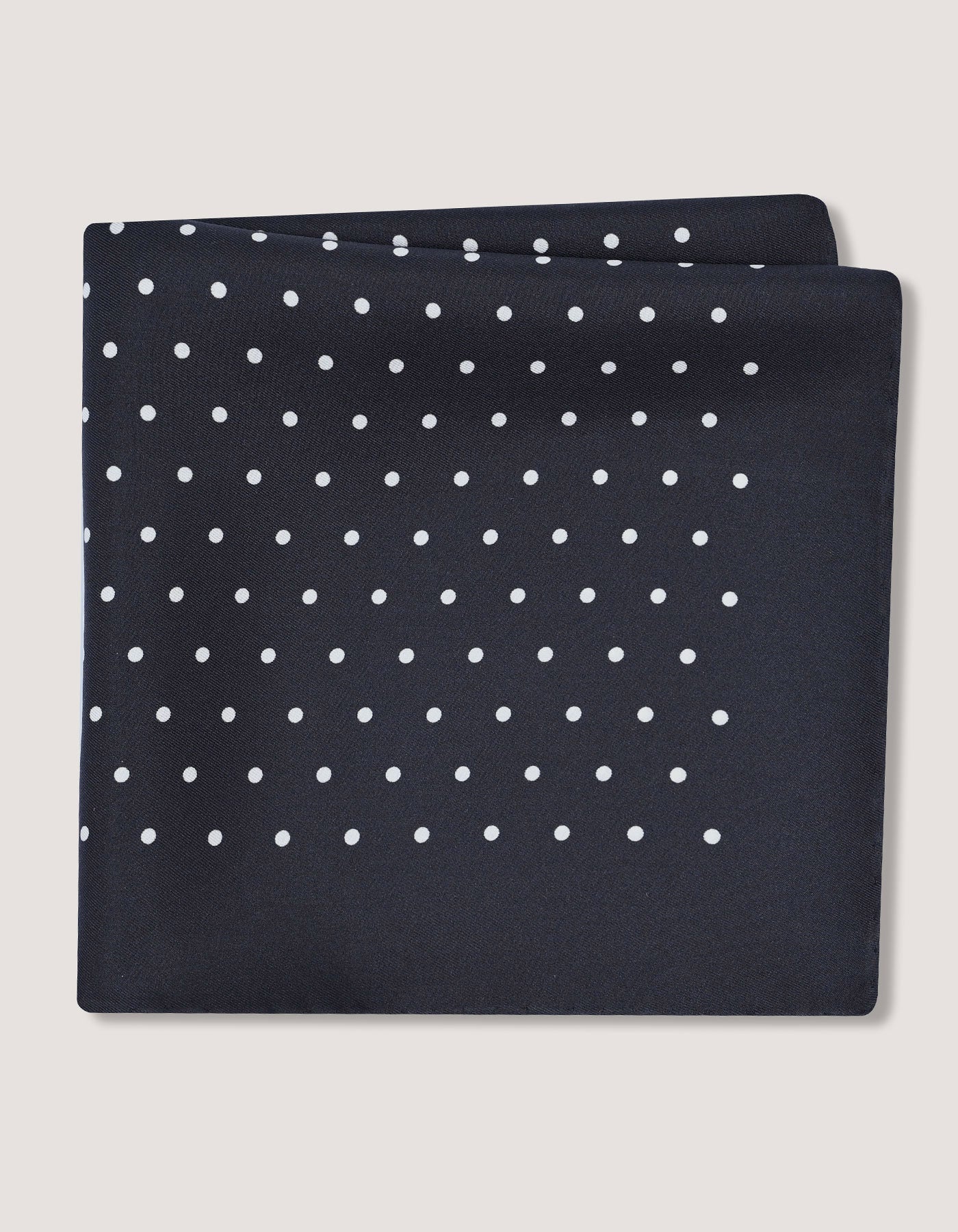 Black Polka Dot Silk Pocket Square