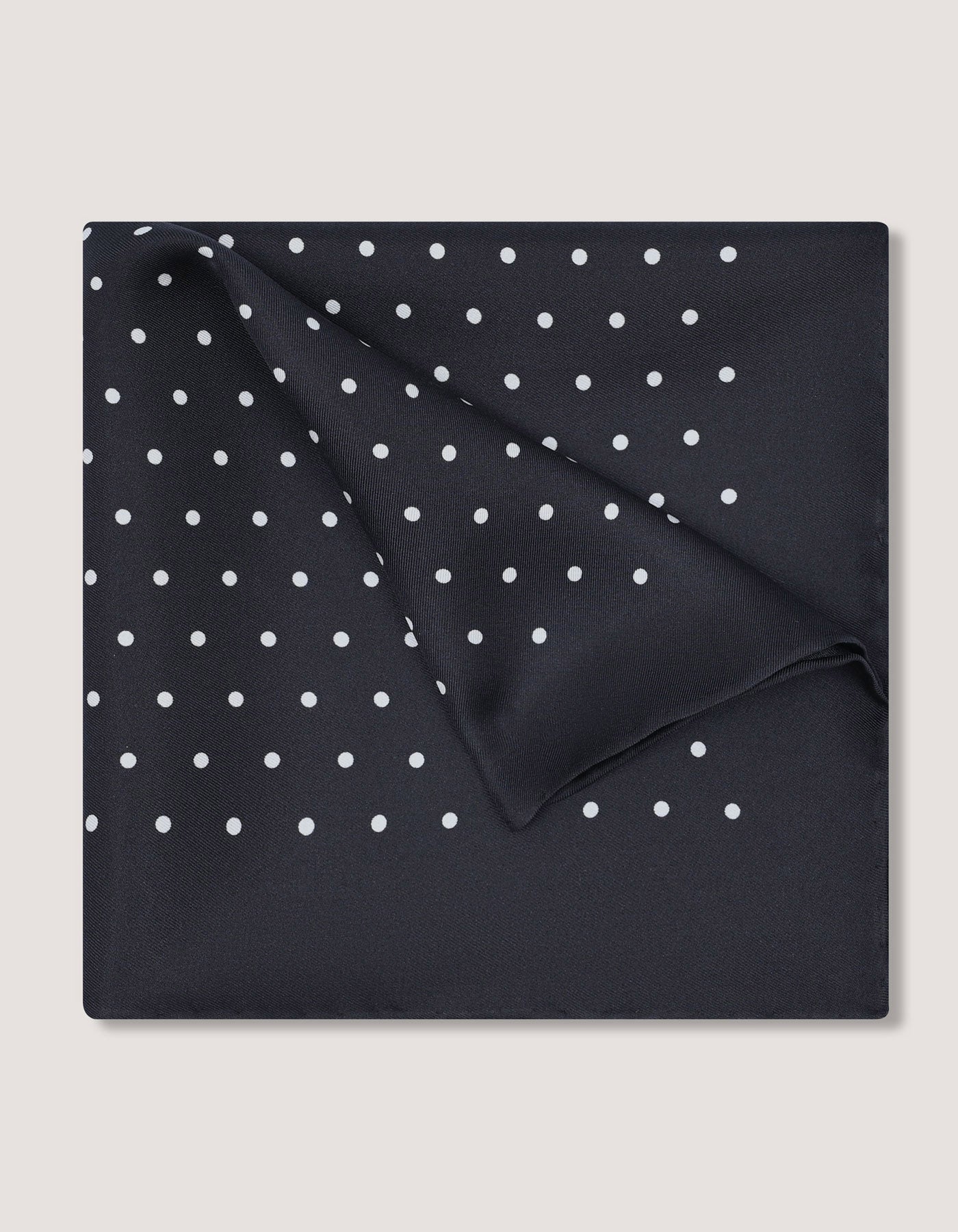 Black Polka Dot Silk Pocket Square
