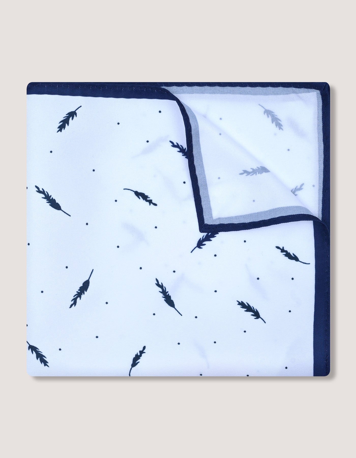 White Geometric Pocket Square