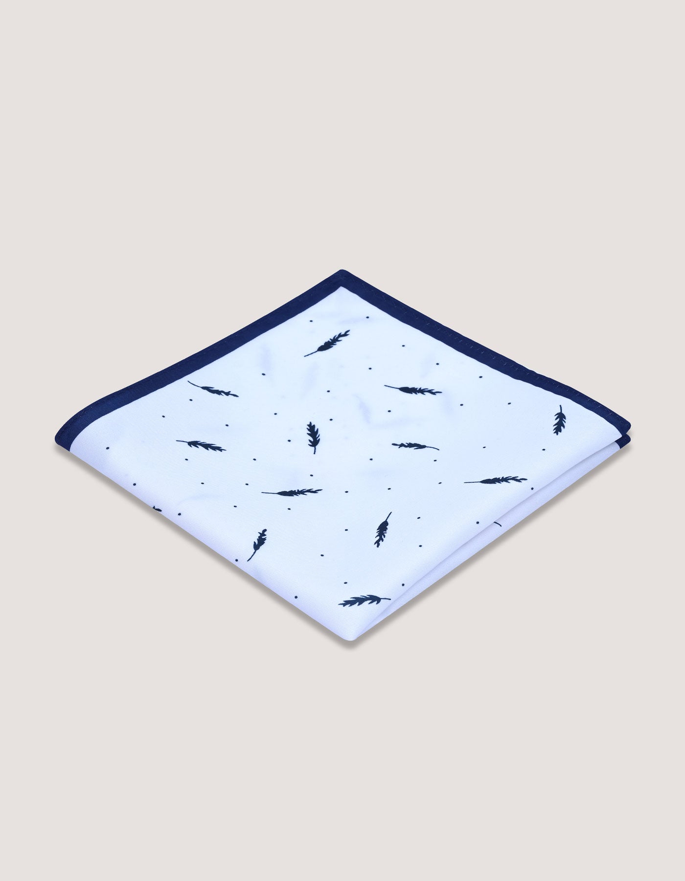 White Geometric Pocket Square
