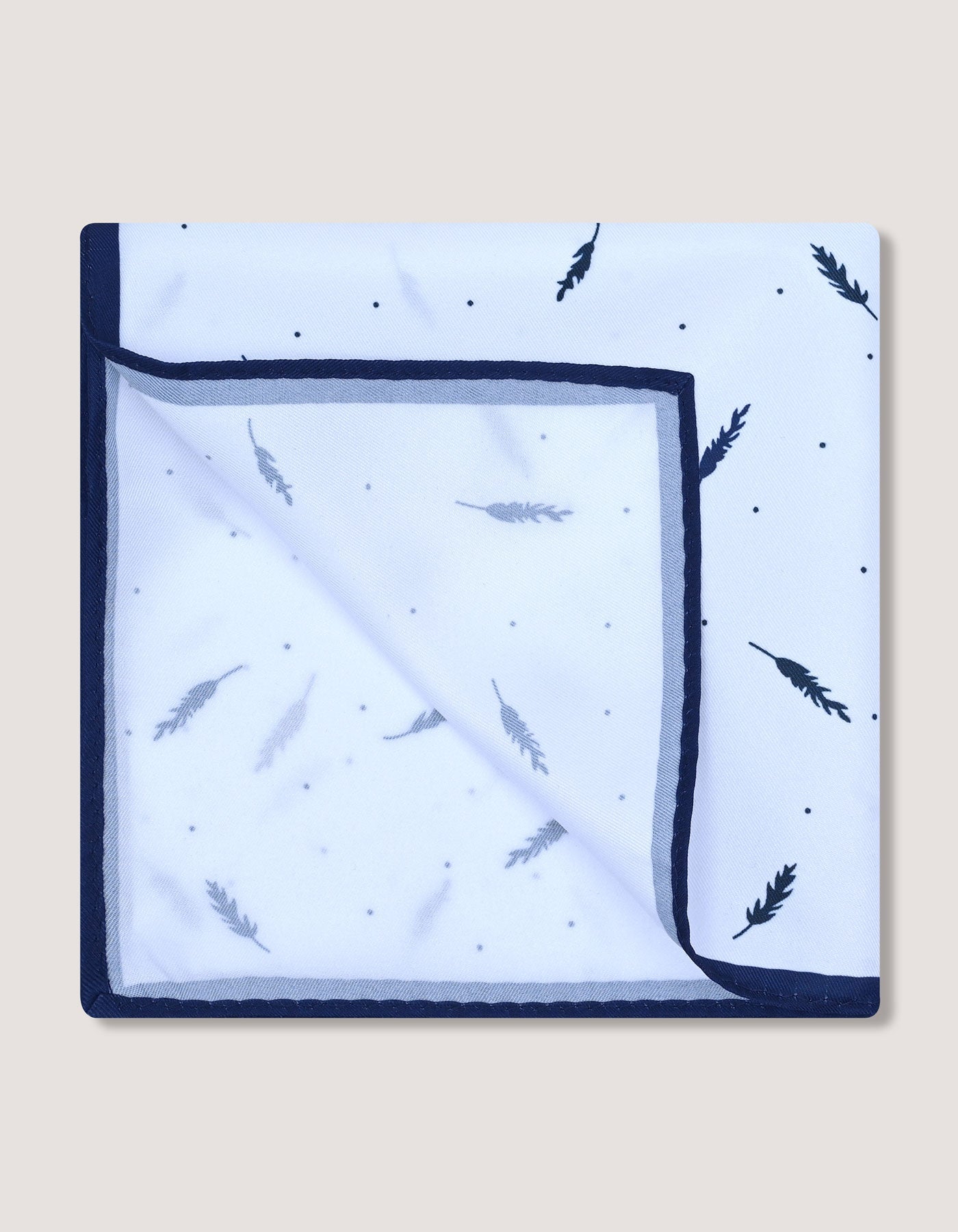 White Geometric Pocket Square