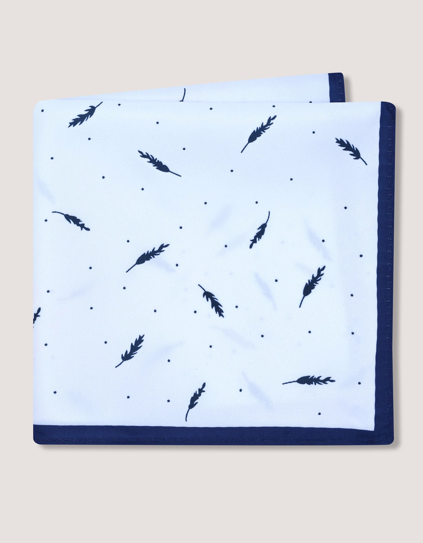 White Geometric Pocket Square