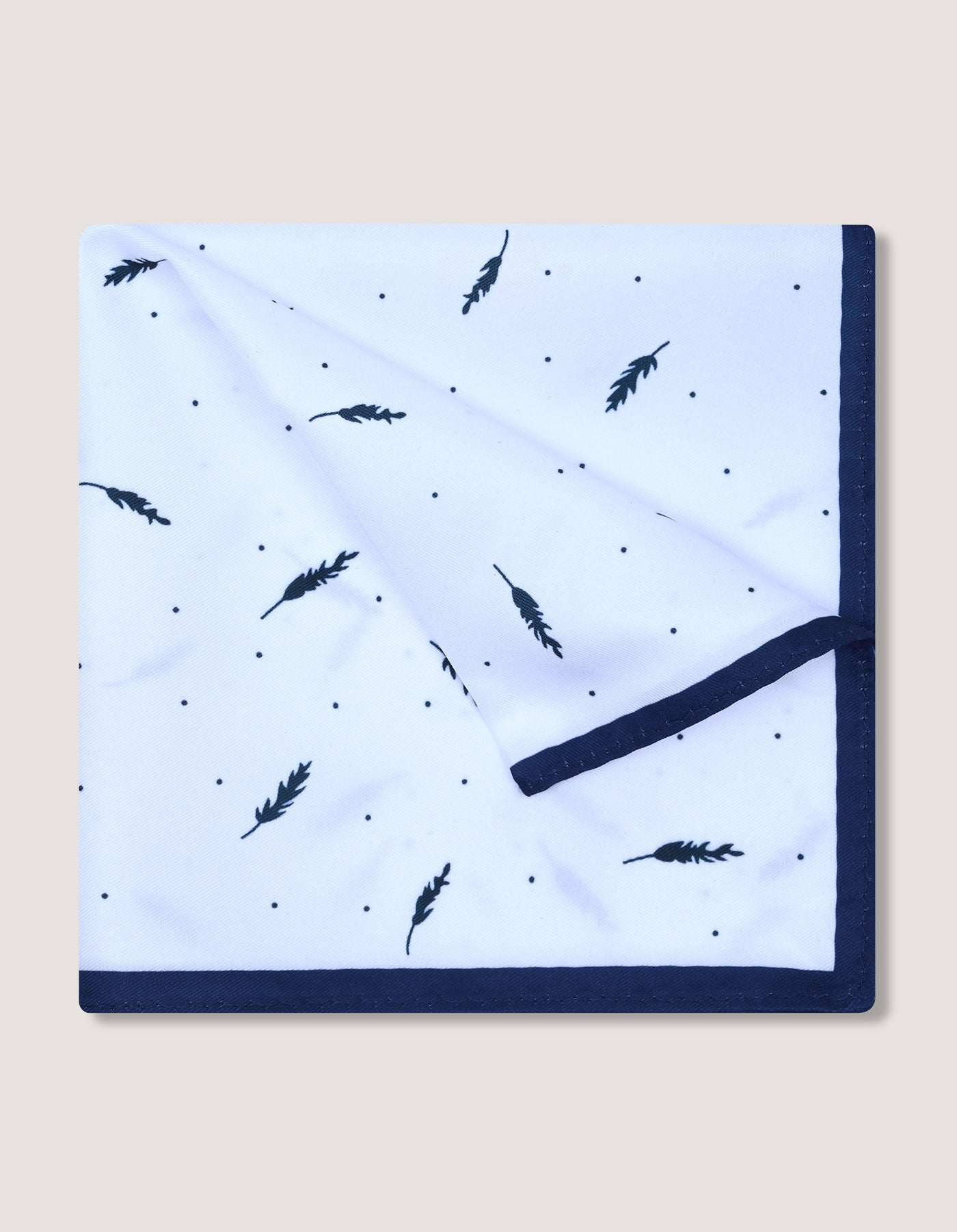 White Geometric Pocket Square