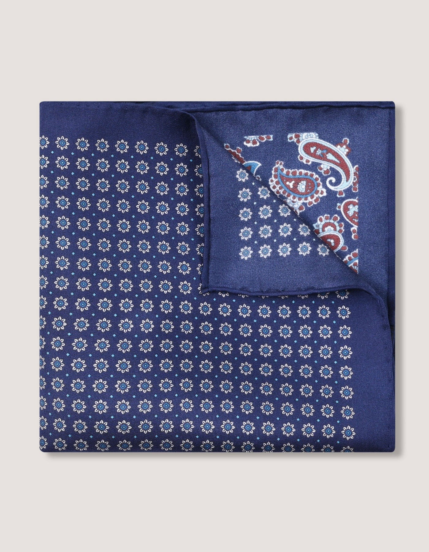 Navy Silk Pocket Square