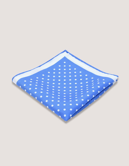Sky Blue Dotted Silk Pocket Square