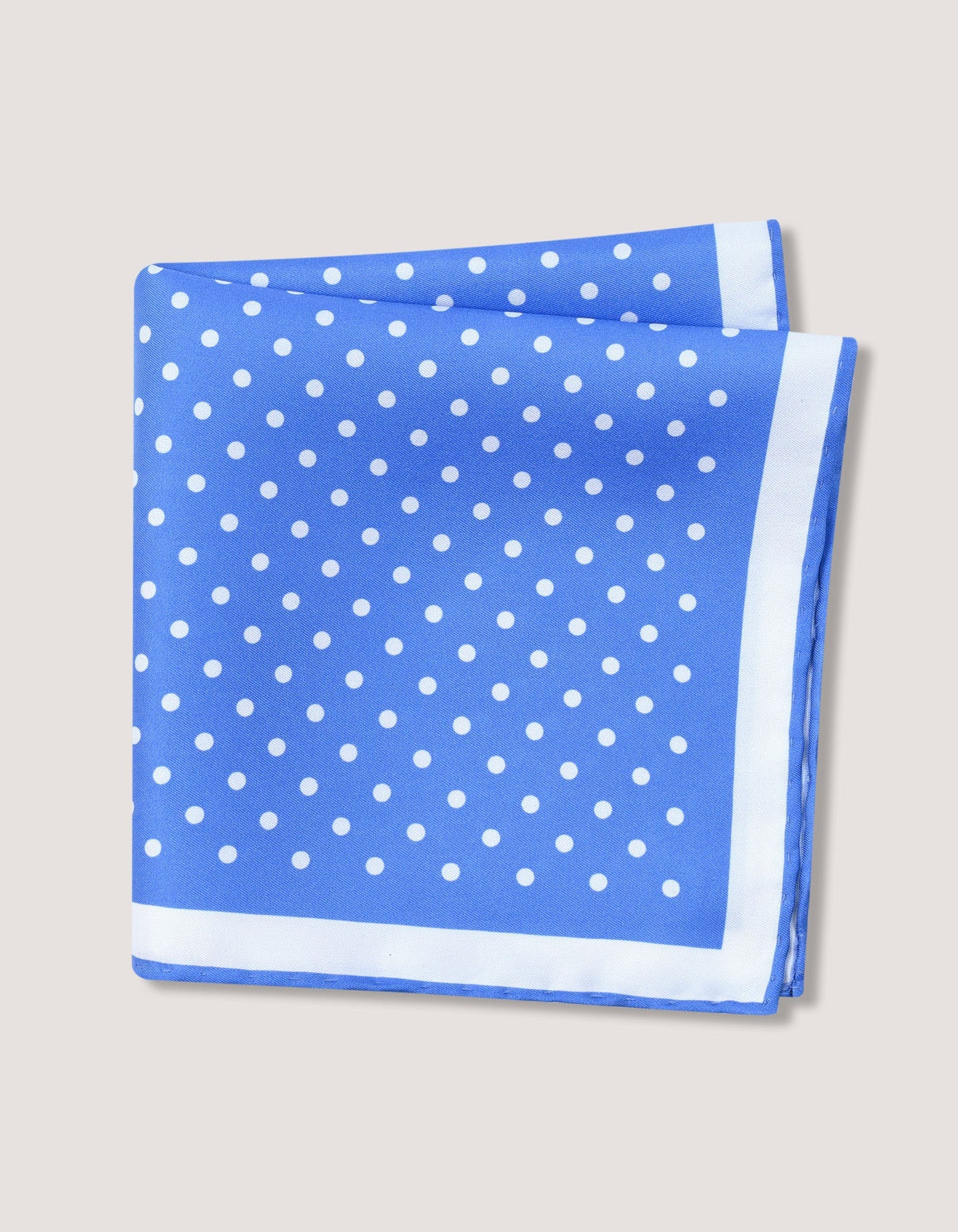Sky Blue Dotted Silk Pocket Square