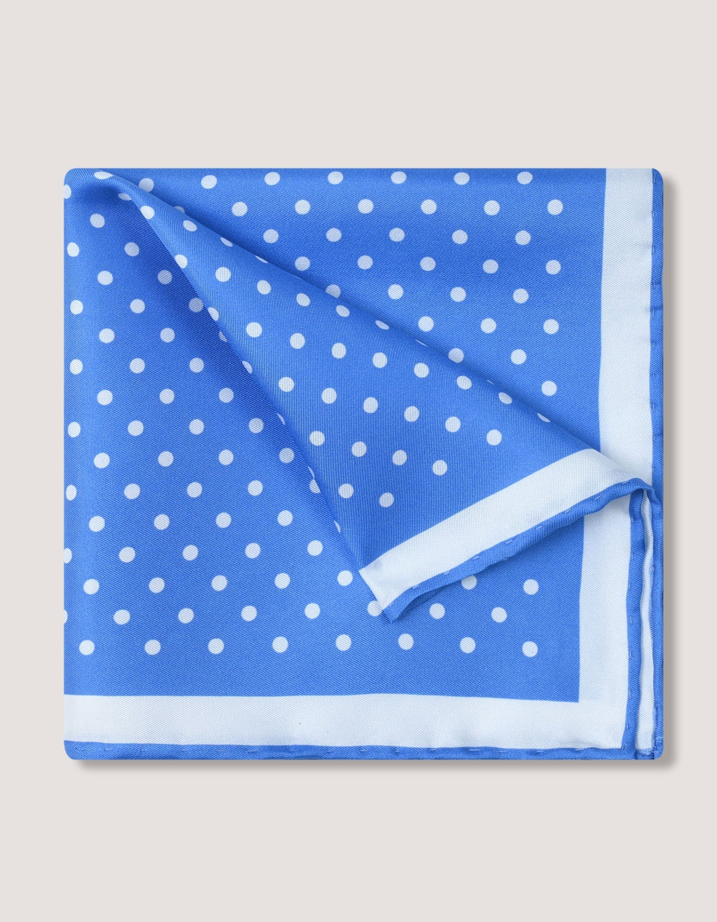 Sky Blue Dotted Silk Pocket Square