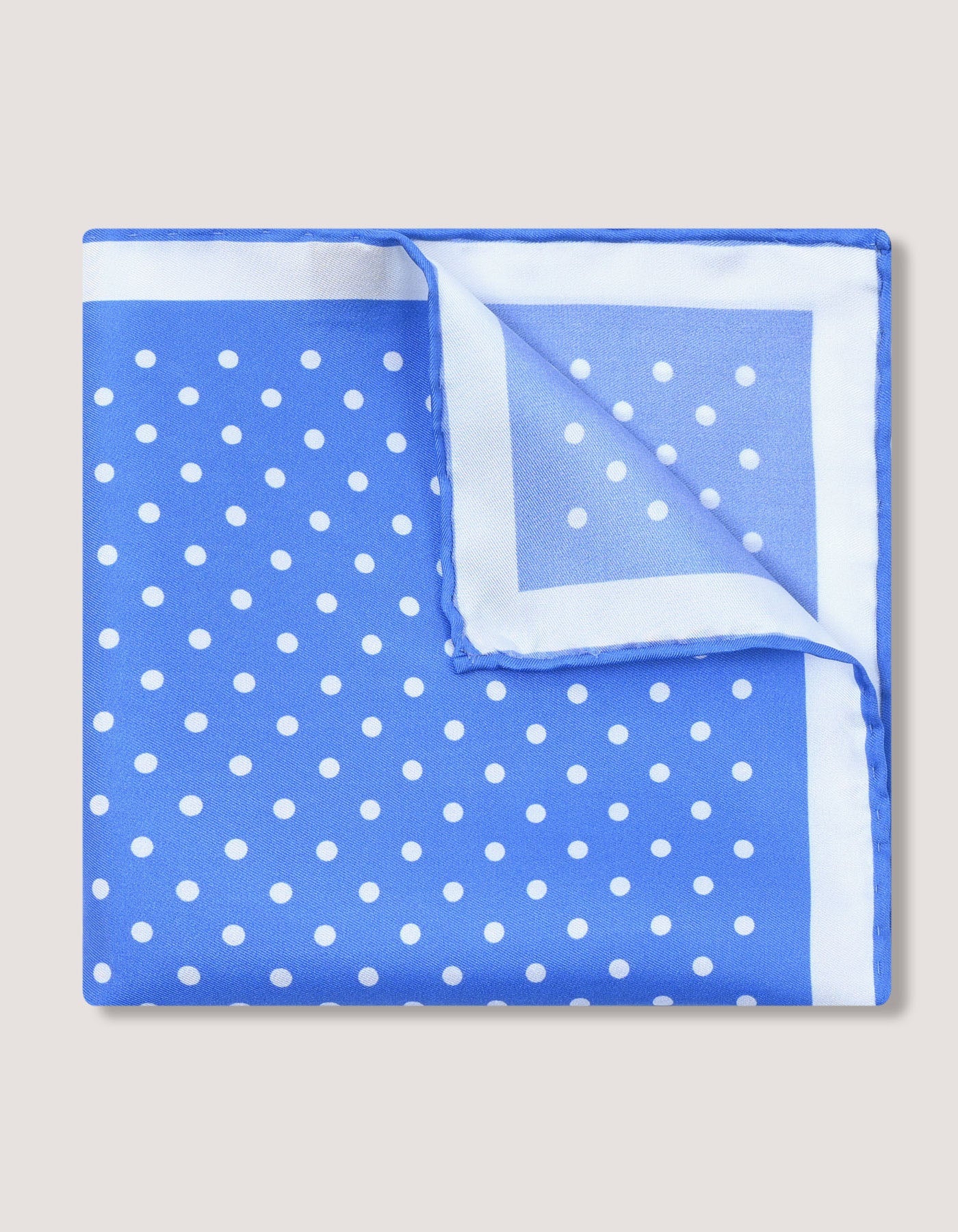 Sky Blue Dotted Silk Pocket Square