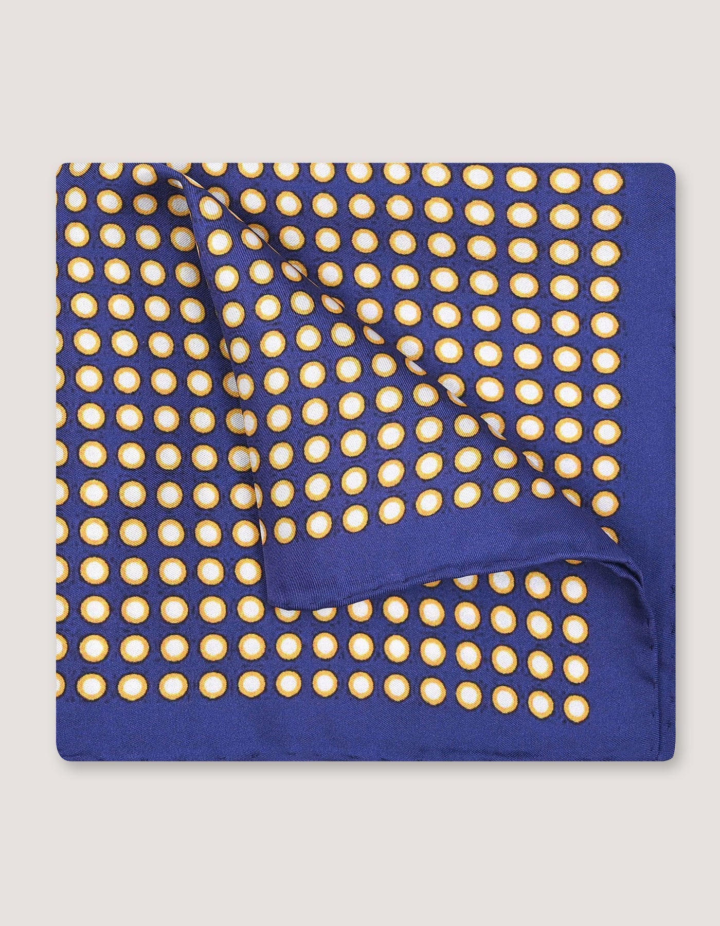 Sunburst Dotted Silk Pocket Square – Navy