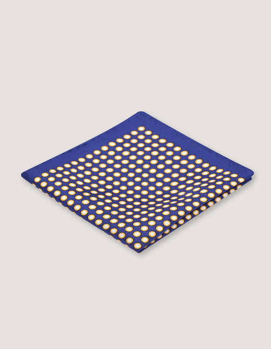 Sunburst Dotted Silk Pocket Square – Navy