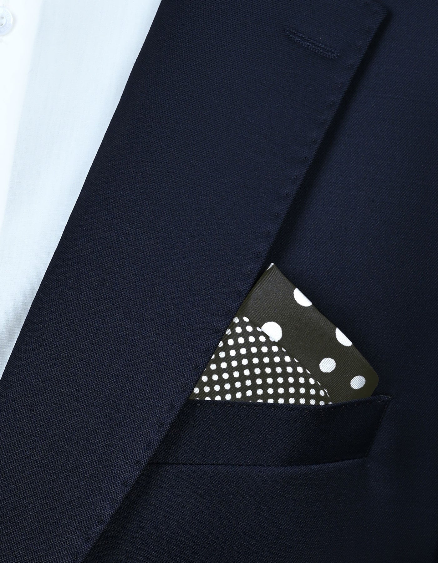 Black & White Dotted Silk Pocket Square