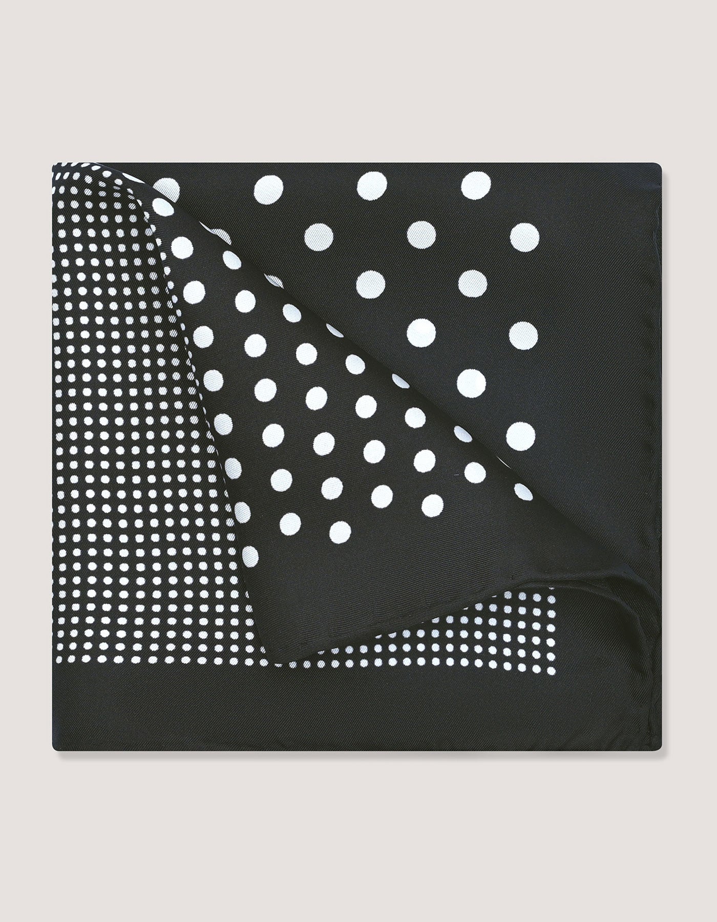 Black & White Dotted Silk Pocket Square