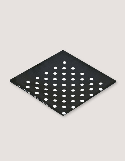 Black & White Dotted Silk Pocket Square