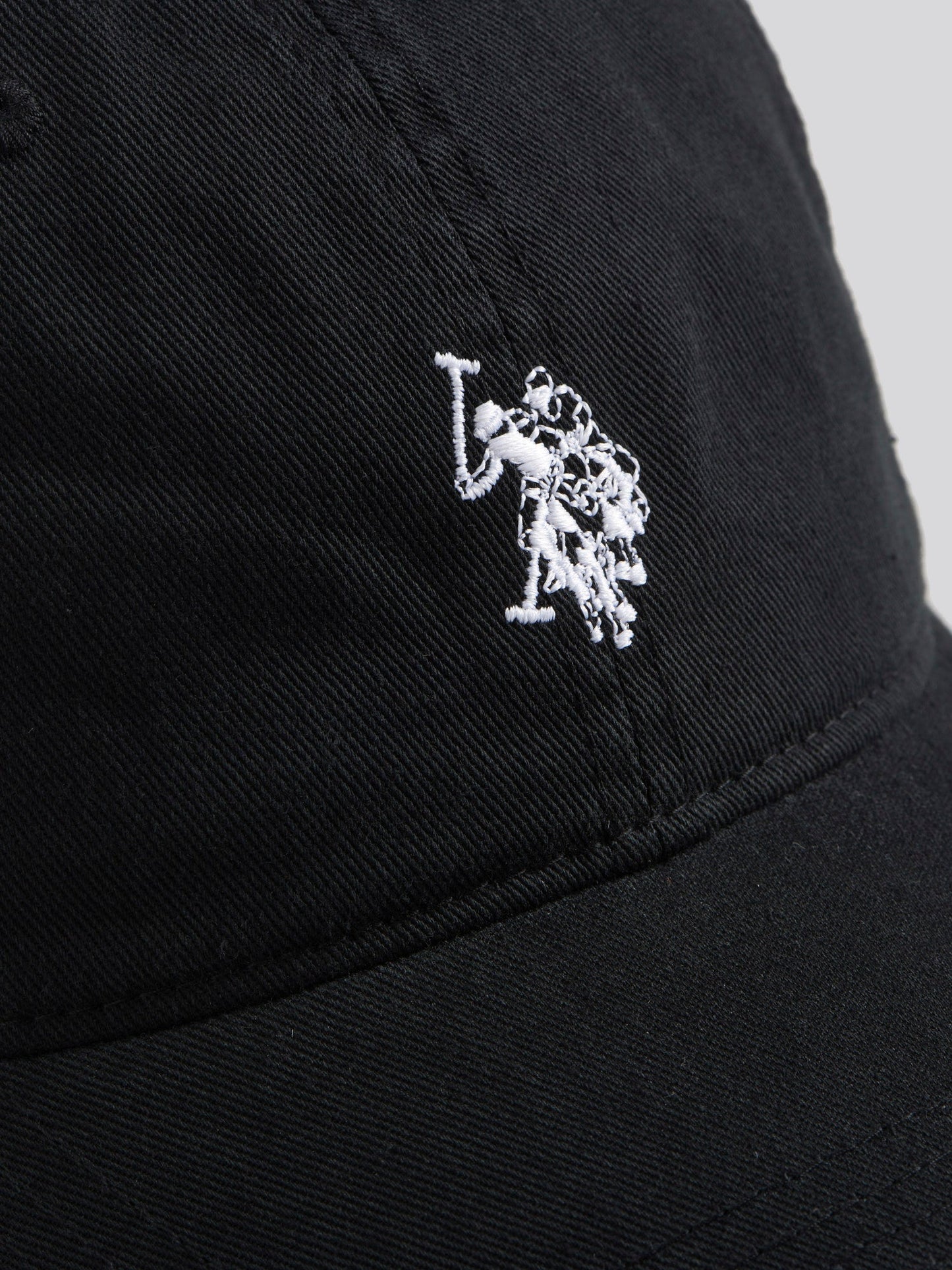 Mens Washed Casual Cap Black Bright White DHM