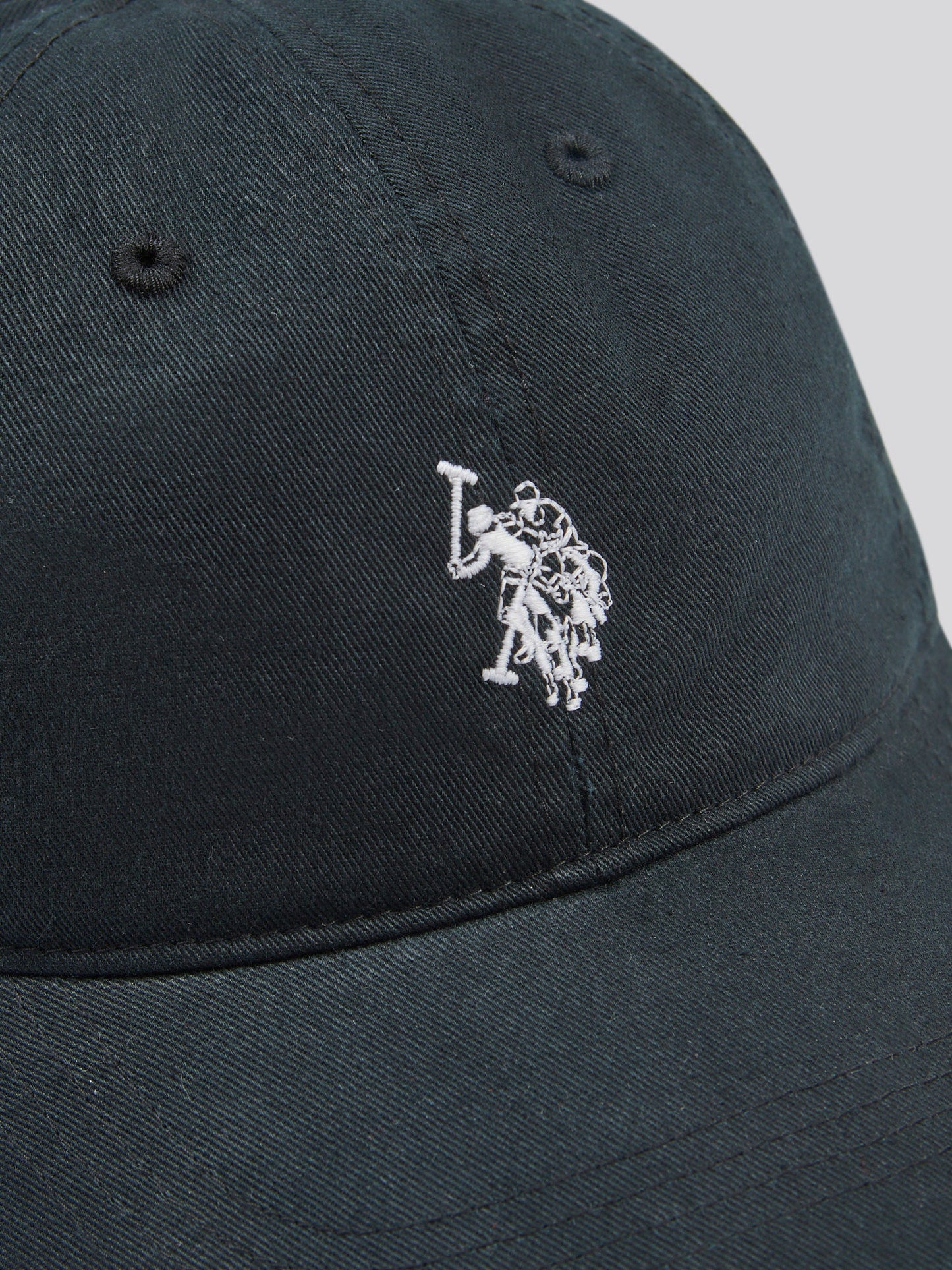 Mens Washed Casual Cap Black Bright White DHM