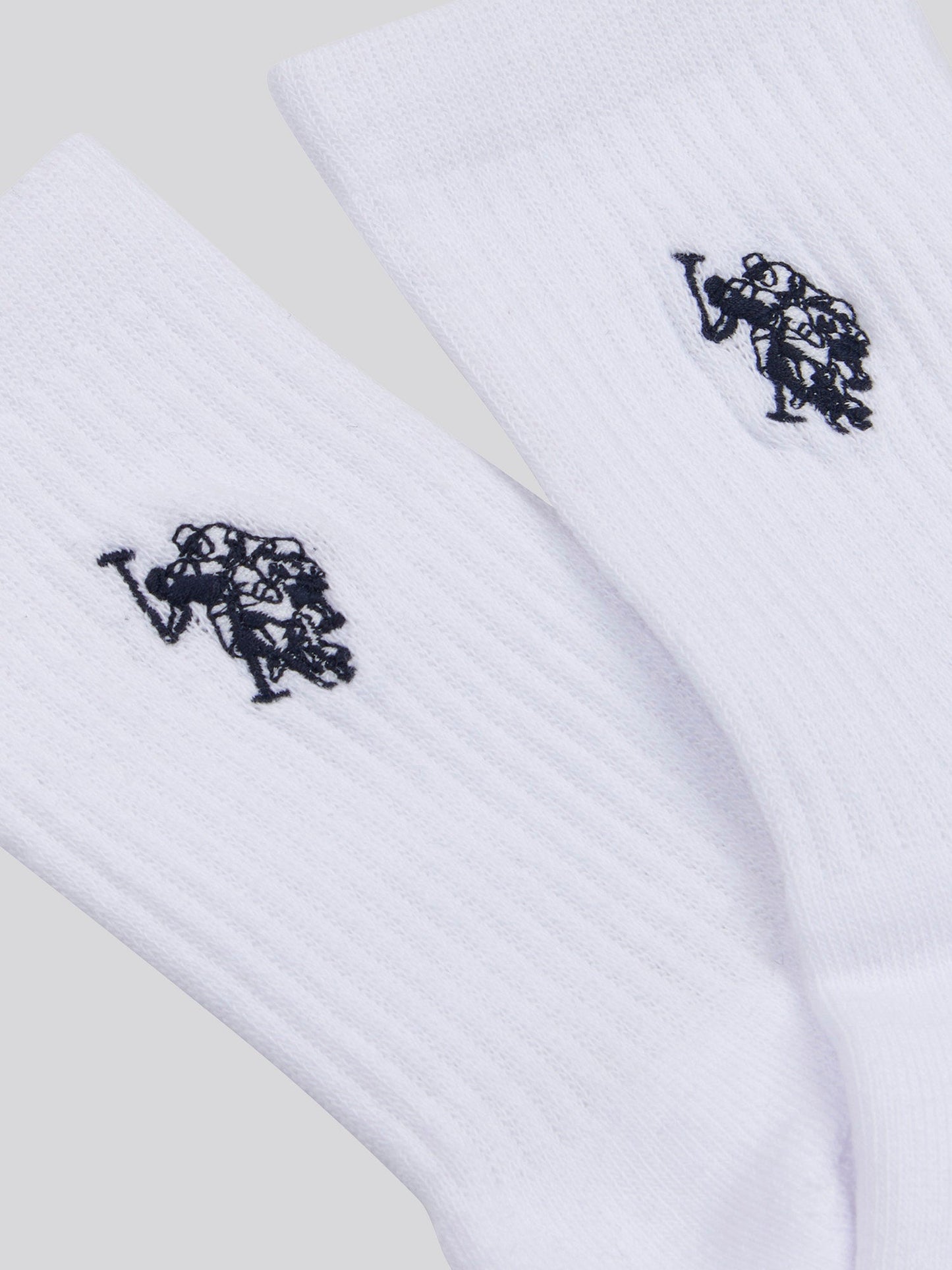 Mens Five Pack Quarter Sports Socks in Bright White