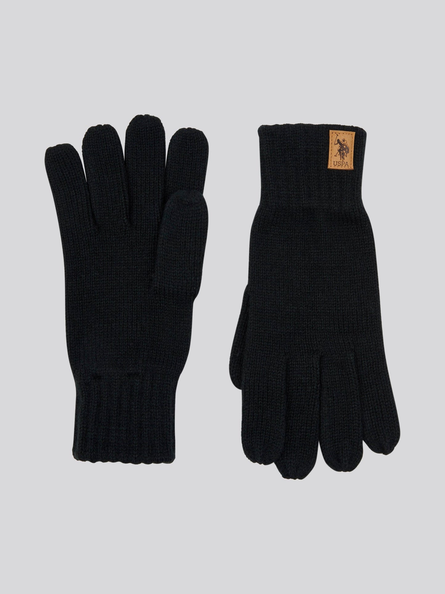 Mens Classic Knit Gloves in Black