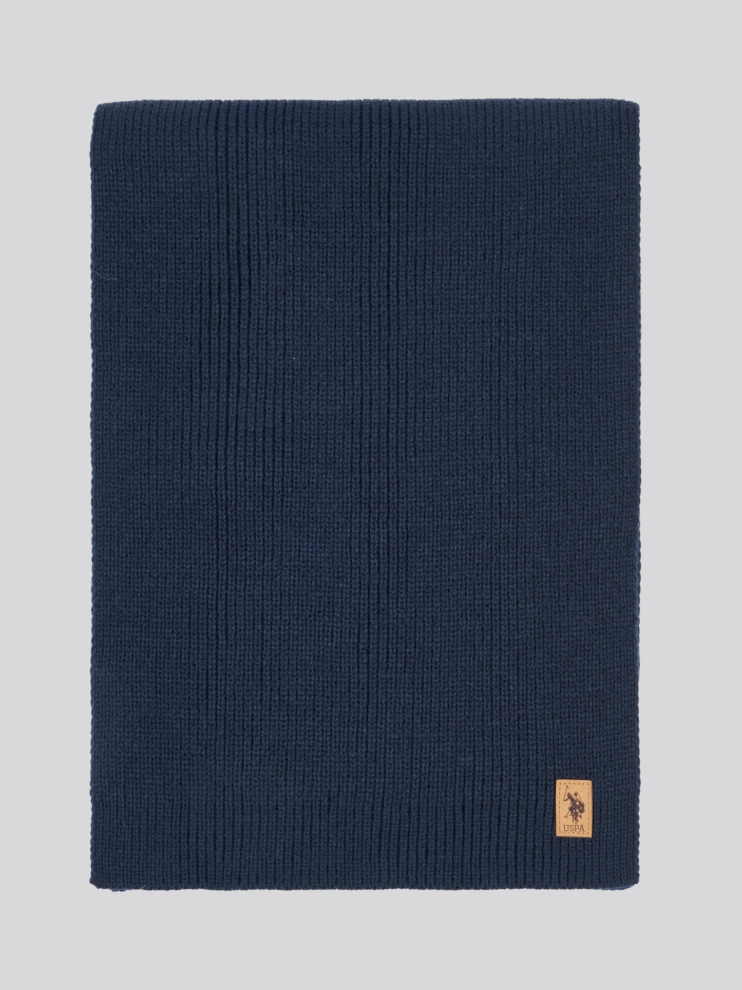 Mens Luxury Rib Knit Beanie & Scarf Set in Dark Sapphire Navy