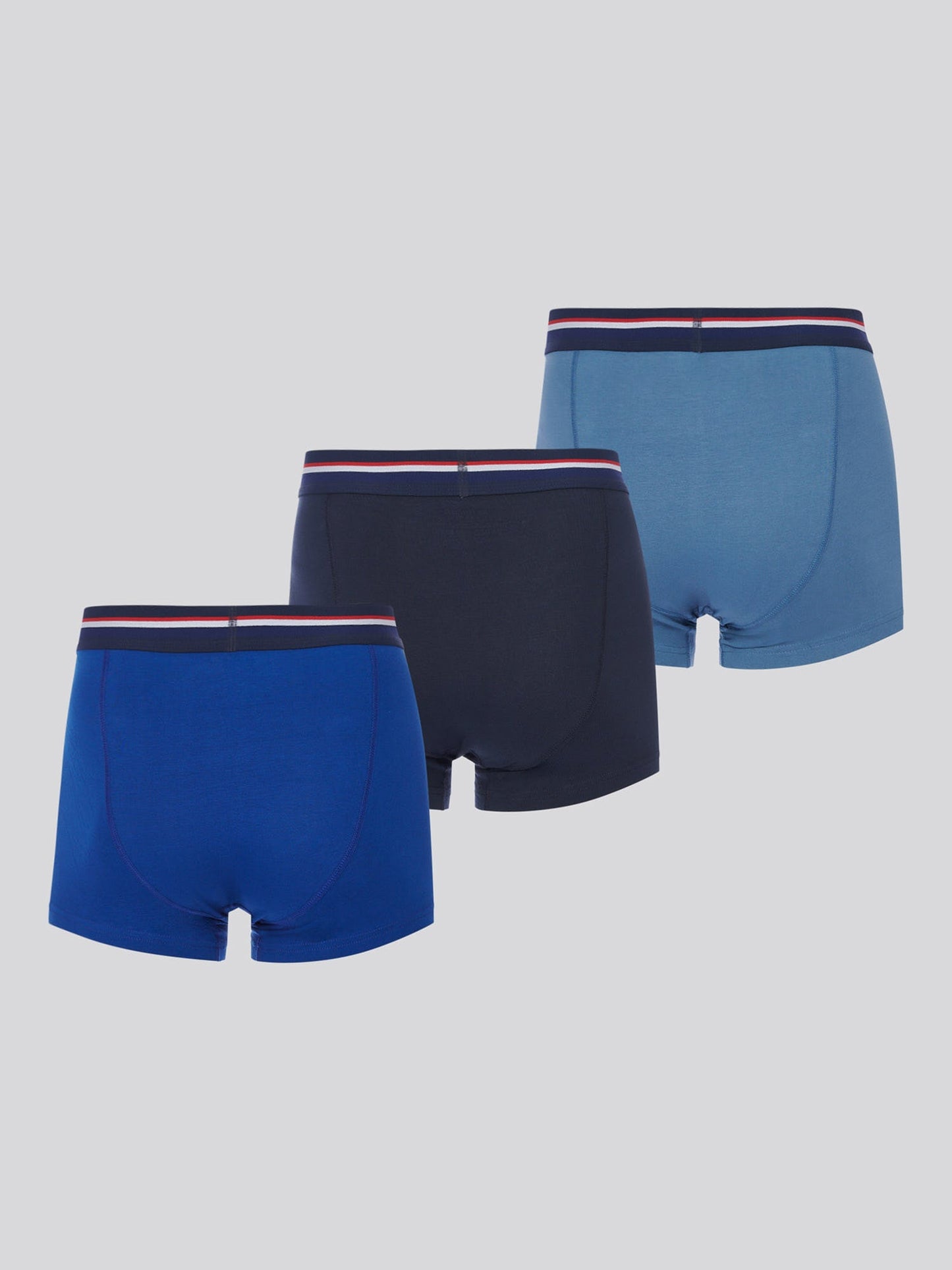 Mens 3 Pack Branded Stripe Boxer Shorts Sodalite Blue